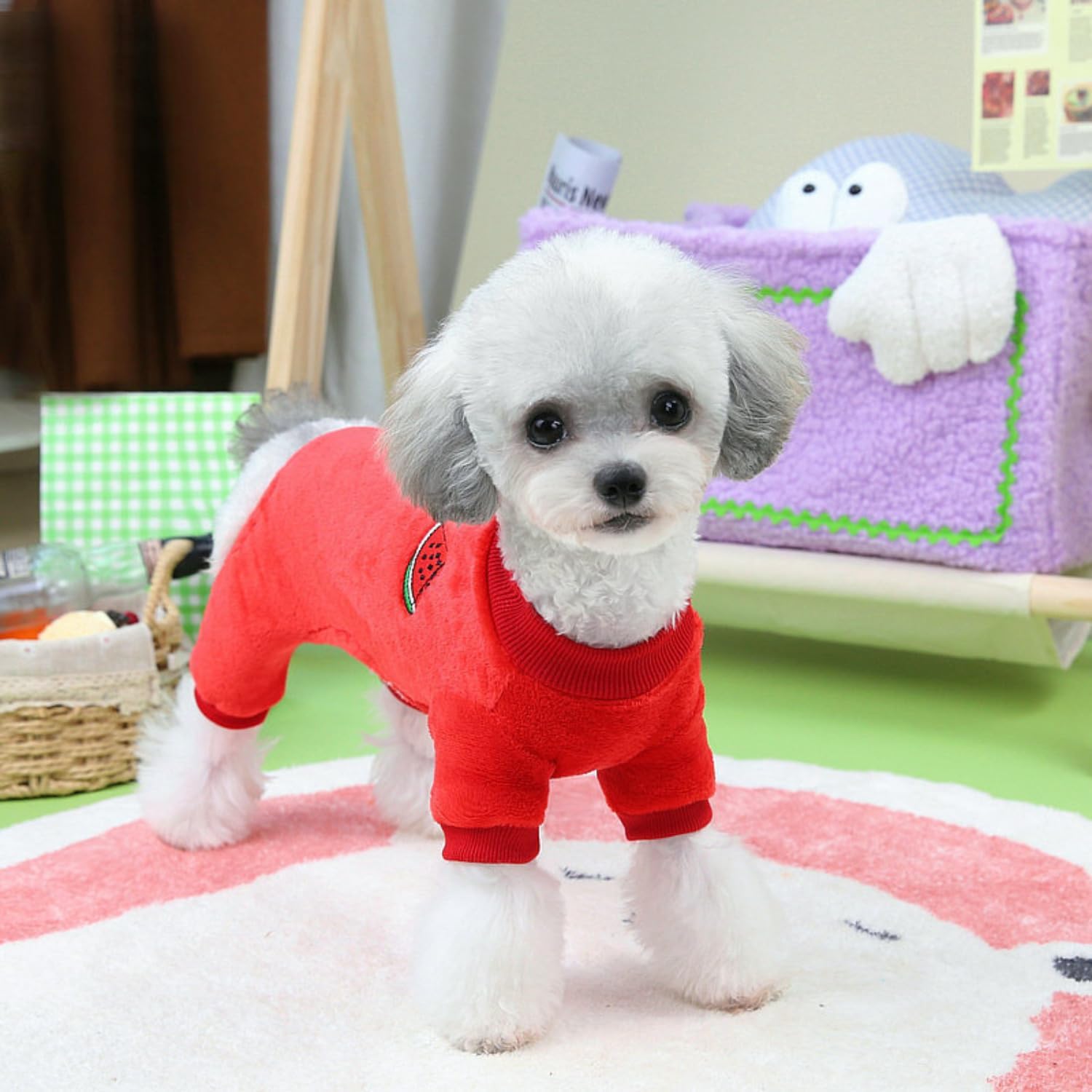 Suéter para perro, overol de invierno de forro polar para cachorros, ropa para perros pequeños, hembras y niños, pijama cálida para perros pequeños,