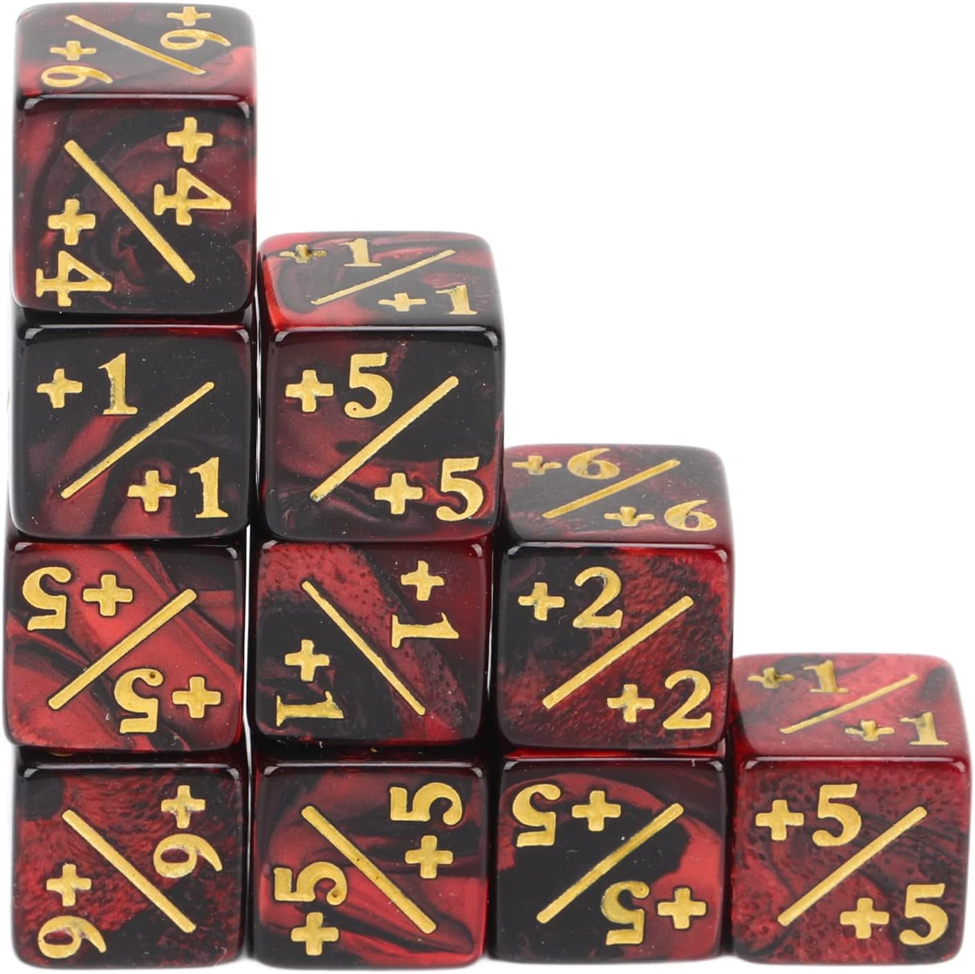 Juego de dados de 10 piezas de 6 caras, juego de dados de juego de rompecabezas de matemáticas de dos colores, accesorios de juego, para enseñanza