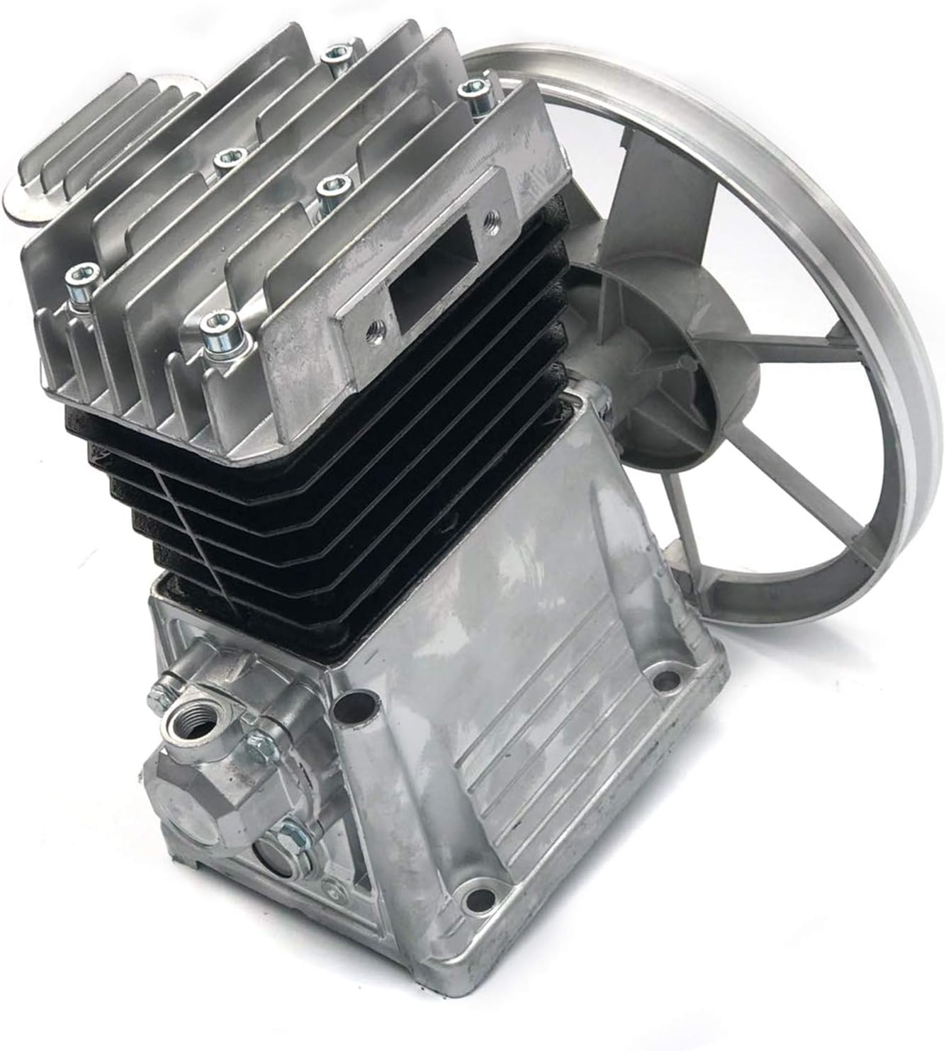 Bomba de compresor de aire 2HP, bomba de cabeza de compresor de aire de cilindro gemelo de pistón de 1.5KW, bomba lubricada de aceite de aluminio
