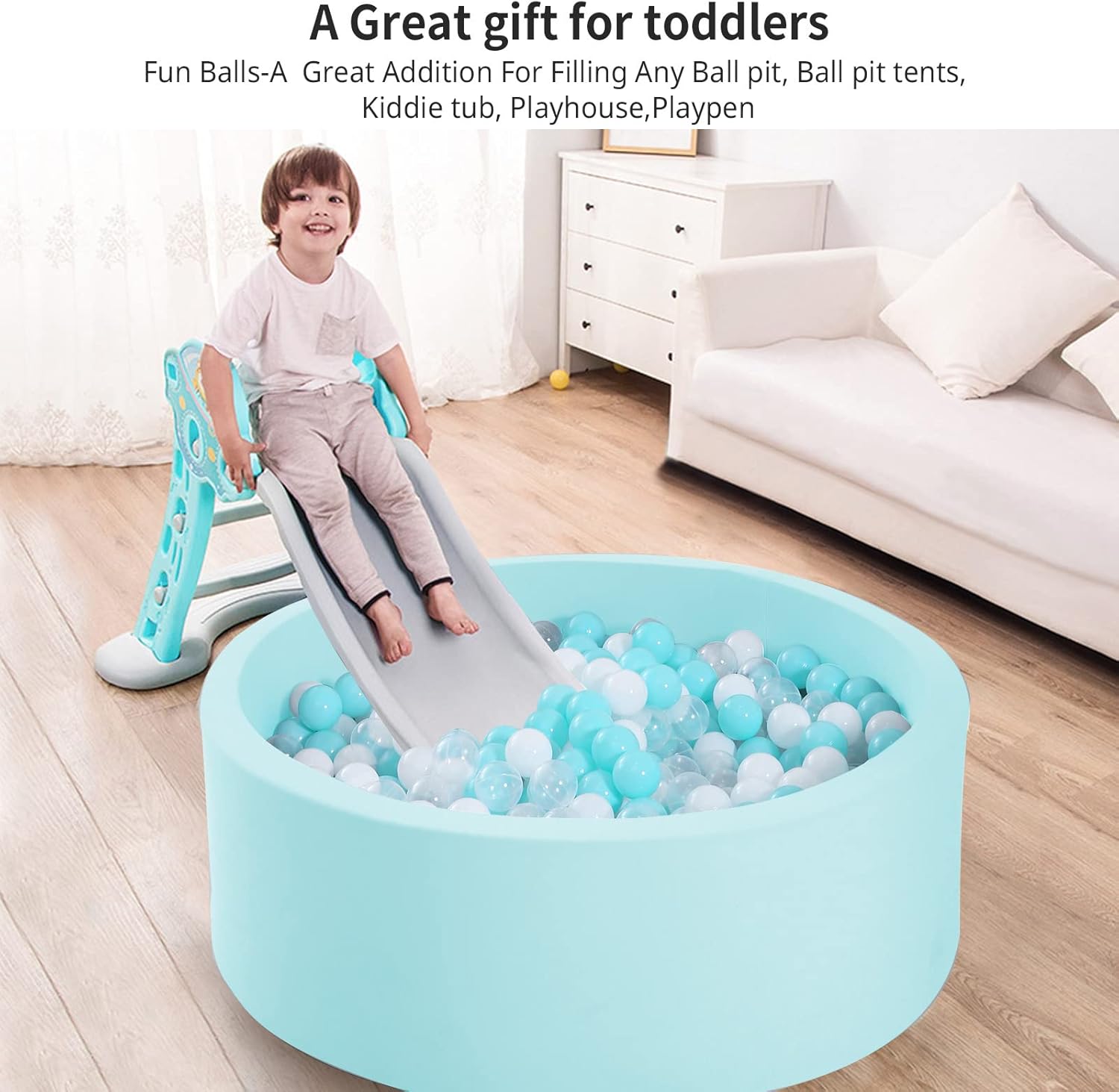 STARBOLO Paquete de 100 pelotas para hogueras, sin BPA y ftalatos, no tóxicas, a prueba de aplastamiento, bolas de plástico suave para niños de 1,