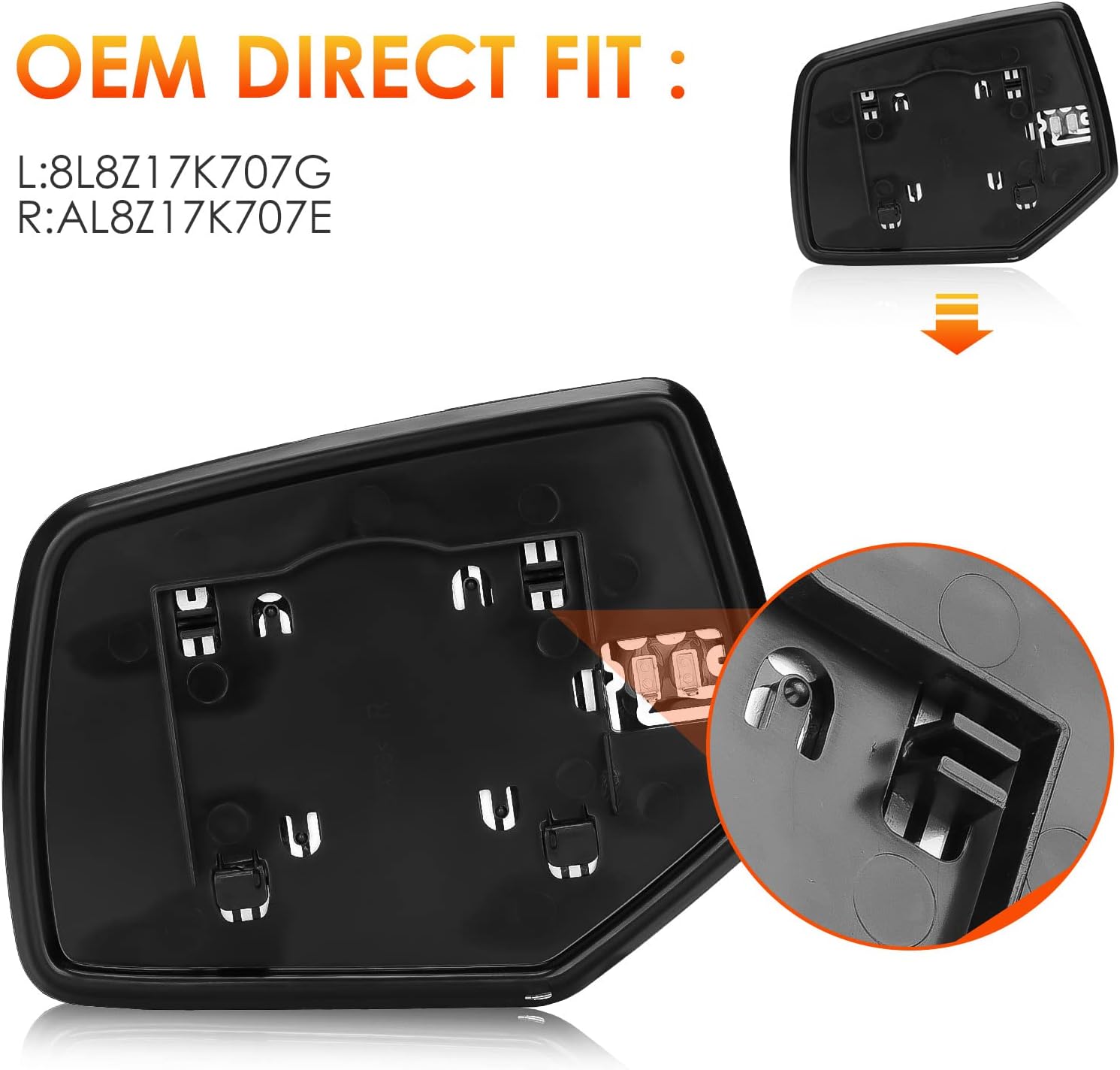 Espejo retrovisor izquierdo para conductor + lado derecho del pasajero de repuesto para Ford Eacape 2008, 2009, 2010, 2011, 2012, 2008, 2009, 2010,