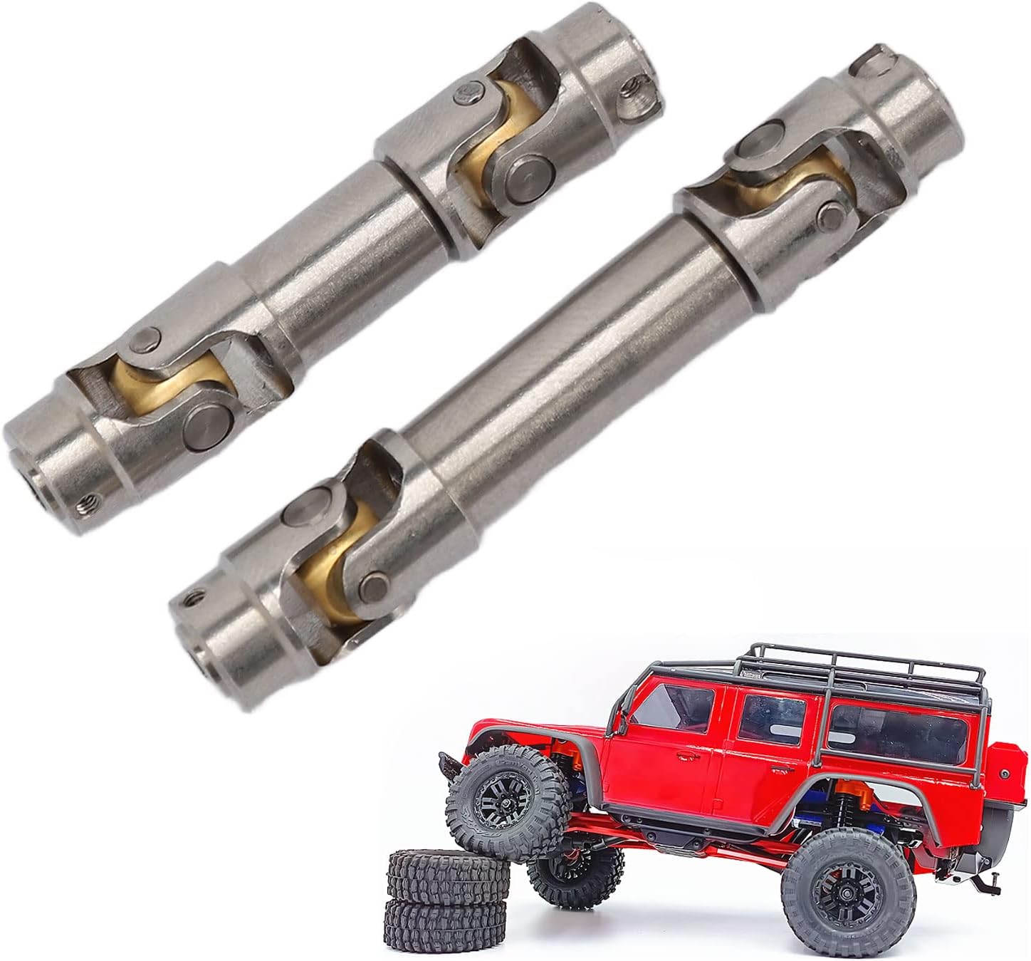 Juego de eje de transmisión de coche RC, eje de transmisión central delantero y trasero de acero inoxidable duradero para 118 RC piezas de