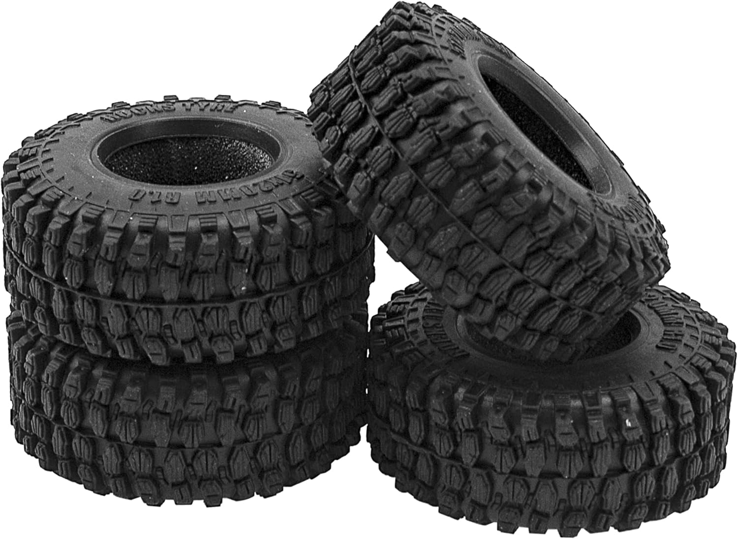 ShareGoo – 4 neumáticos de 1.0 pulgadas para rastreadores a control remoto, de 0.787 in de ancho, compatibles con Axial 124 SCX24 Gladiator Bronco