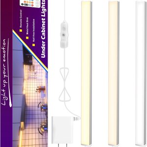 maylit Luces para debajo del gabinete enchufables, 3 piezas de 12 pulgadas multicolor debajo del gabinete, luces superbrillantes para debajo del maylit Luces para debajo del gabinete enchufables, 3 piezas de 12 pulgadas multicolor debajo del gabinete, luces superbrillantes para debajo del