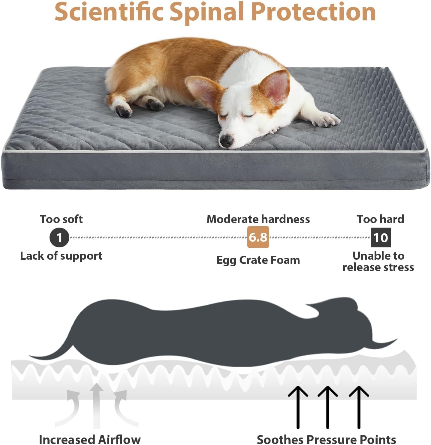 WNPETHOME Camas ortopédicas para perros medianos, cama grande impermeable para perros con funda extraíble lavable y parte inferior antideslizante,