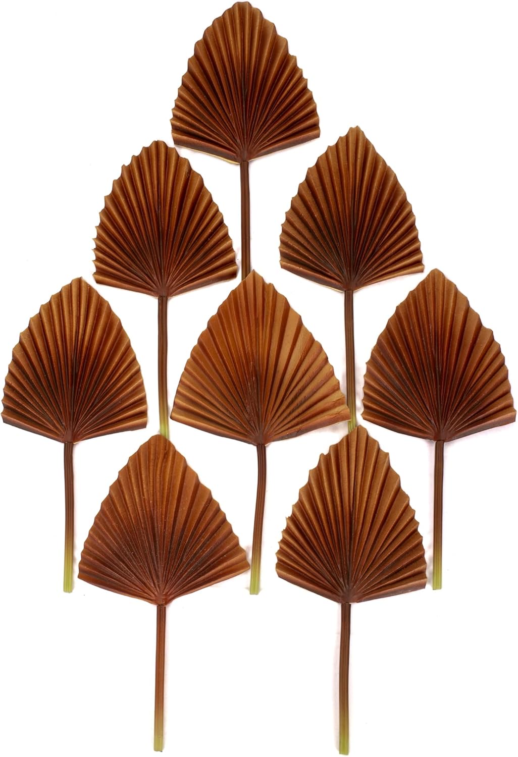 8 piezas de 8 pulgadas pequeñas de espuma de poliuretano artificial de hojas de palma tropicales de palma, hojas falsas para ramos de boda, hojas
