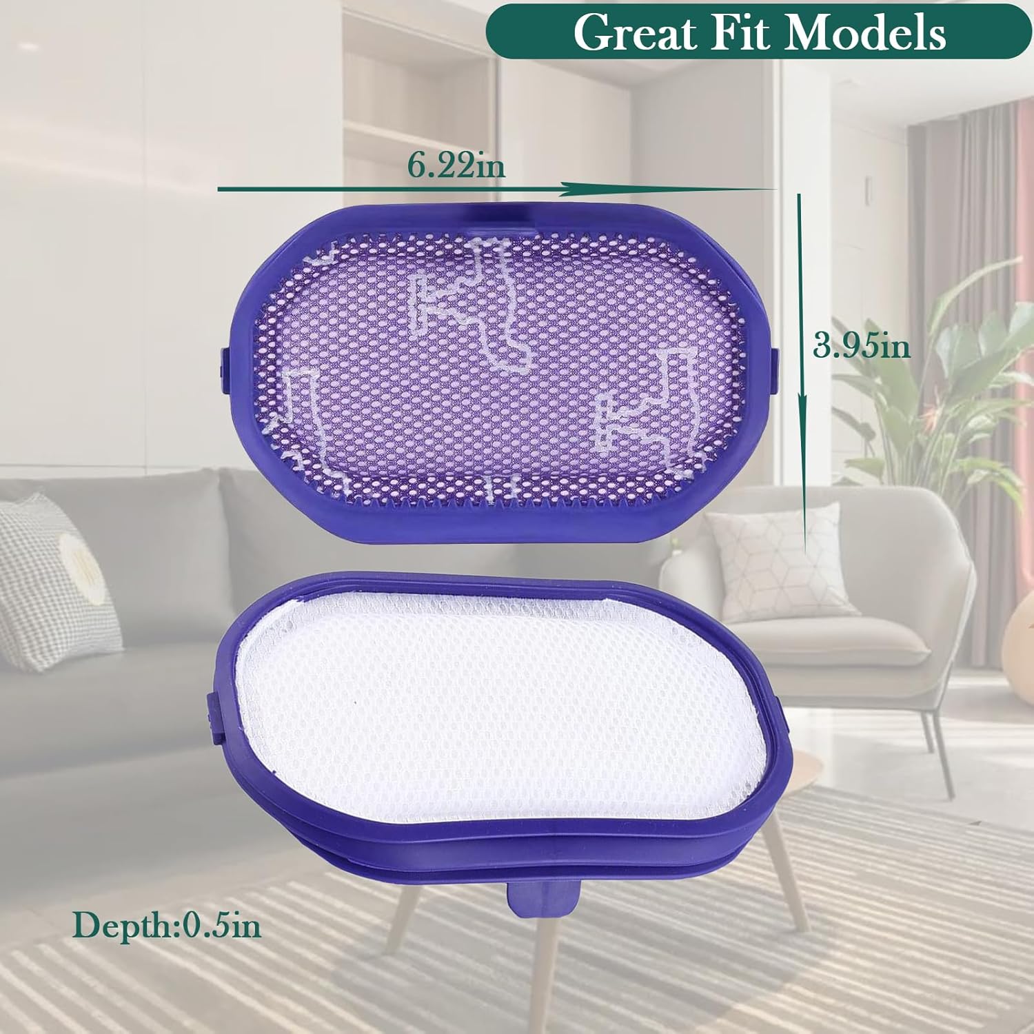 2 filtros para Dyson DC30DC31DC34DC35DC44DC45 Digital Slim, DC56 lavable prefiltro de repuesto compatible con aspiradoras Dyson, sustituye a la