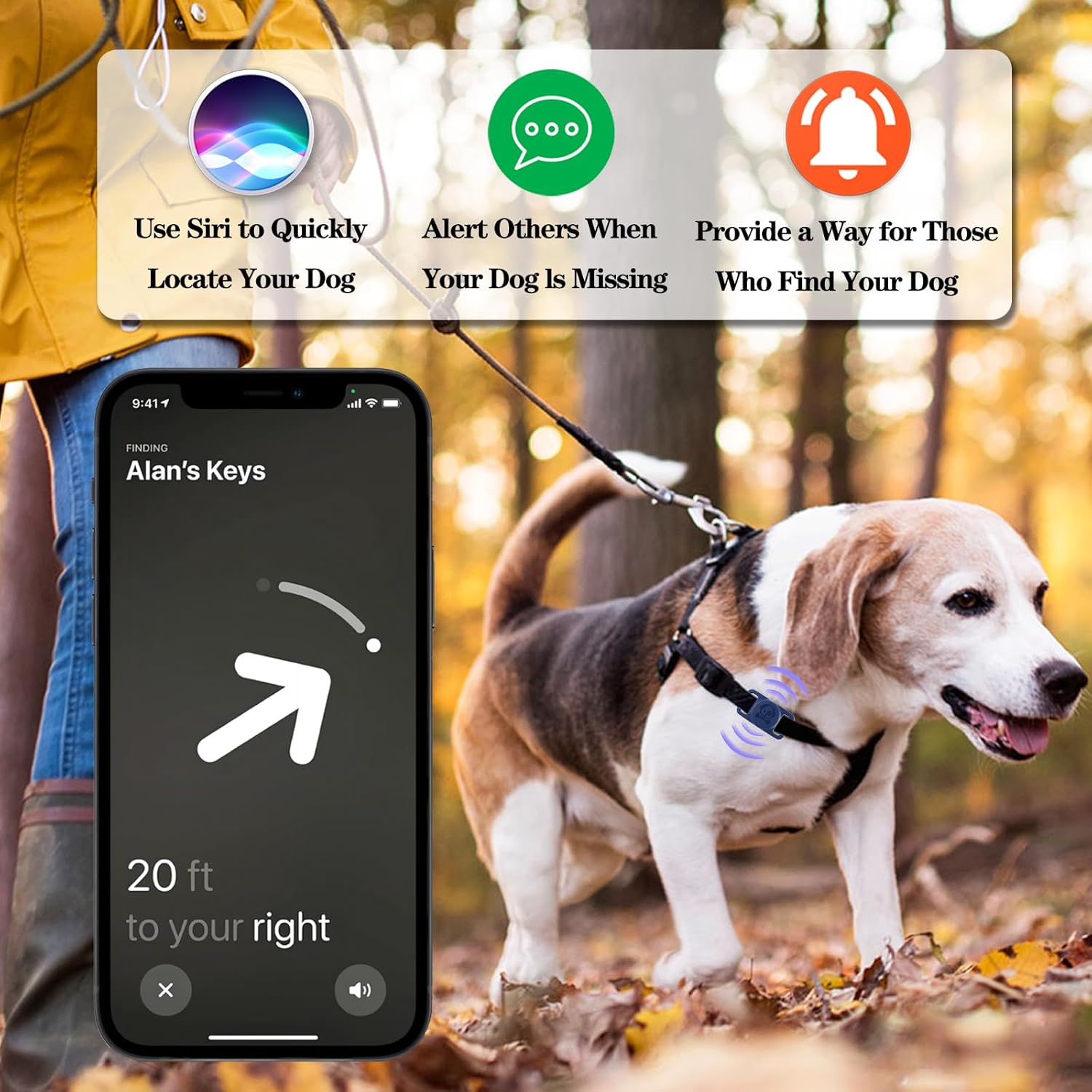 Paquete de 2 soportes impermeables para collar de perro AirTag compatibles con Apple AirTag, soporte de silicona oculto para Airtag Tracker,