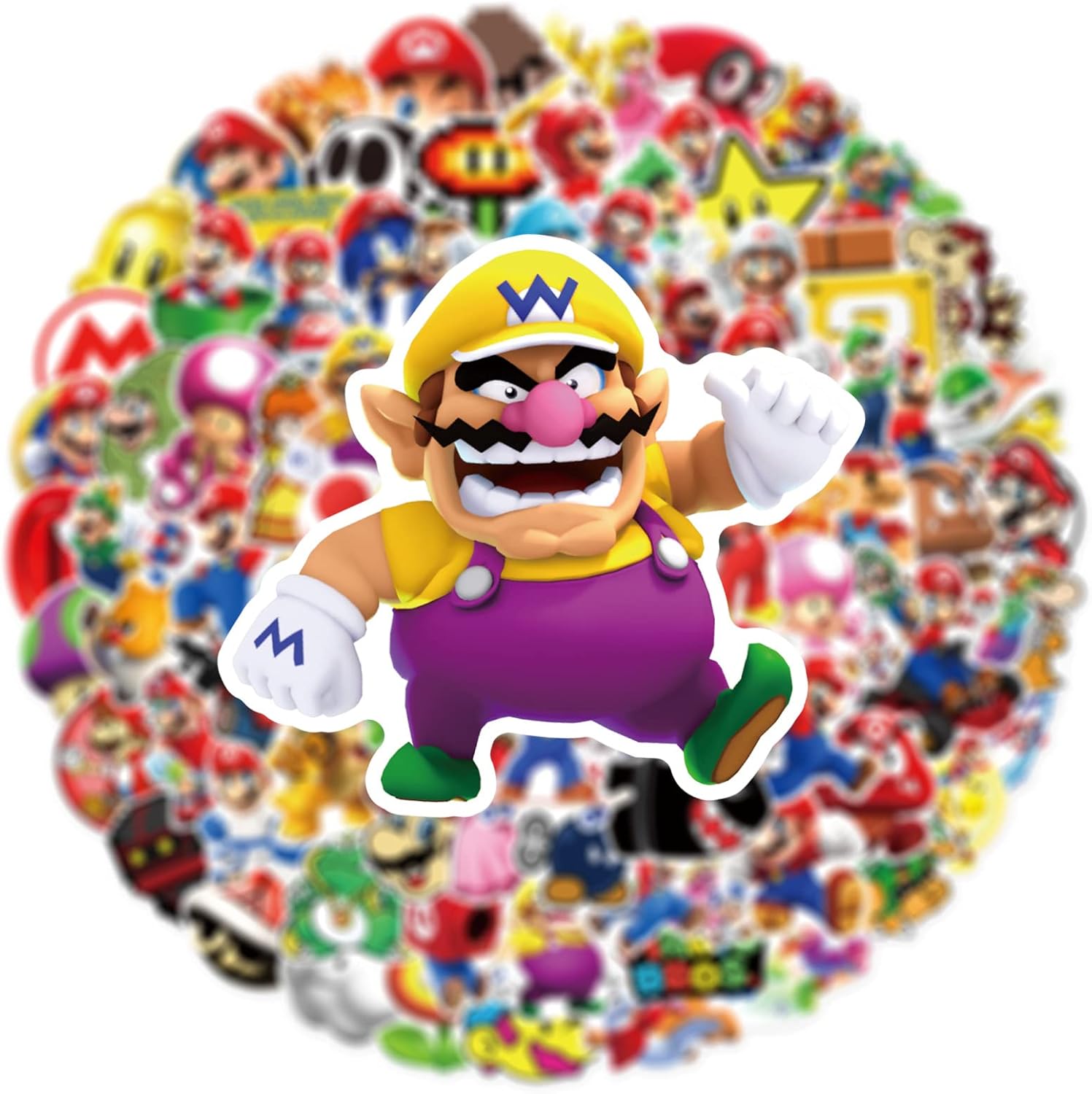 100 calcomanías de Super Mario, regalos de dibujos animados de Mario Bros para Kdis, calcomanías de vinilo impermeables para laptop de adolescentes,