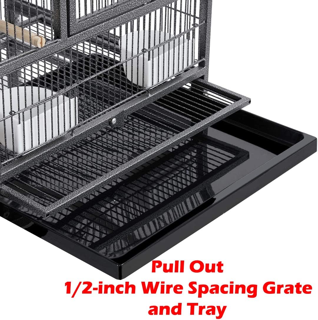 Doble centro apilable con puertas laterales divididas, caja de anidación para criador, cría de pájaros, jaula doble rodante para aviarios, canarios,