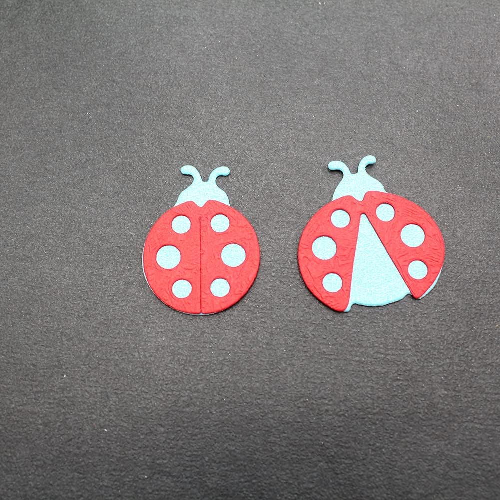 Troqueles de corte de metal con marco para hacer tarjetas, manualidades de acero al carbono, plantilla de grabado en relieve de mariquita, álbumes