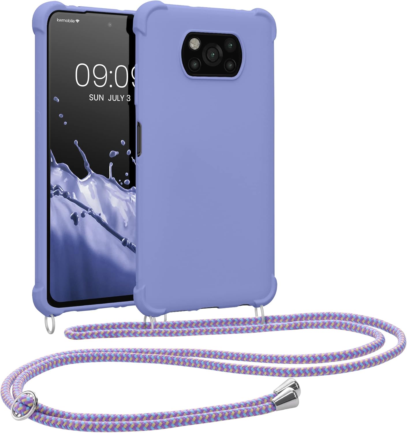 kwmobile Funda cruzada compatible con Xiaomi Poco X3 NFCPoco X3 Pro – Funda de silicona TPU con correa – Lavanda