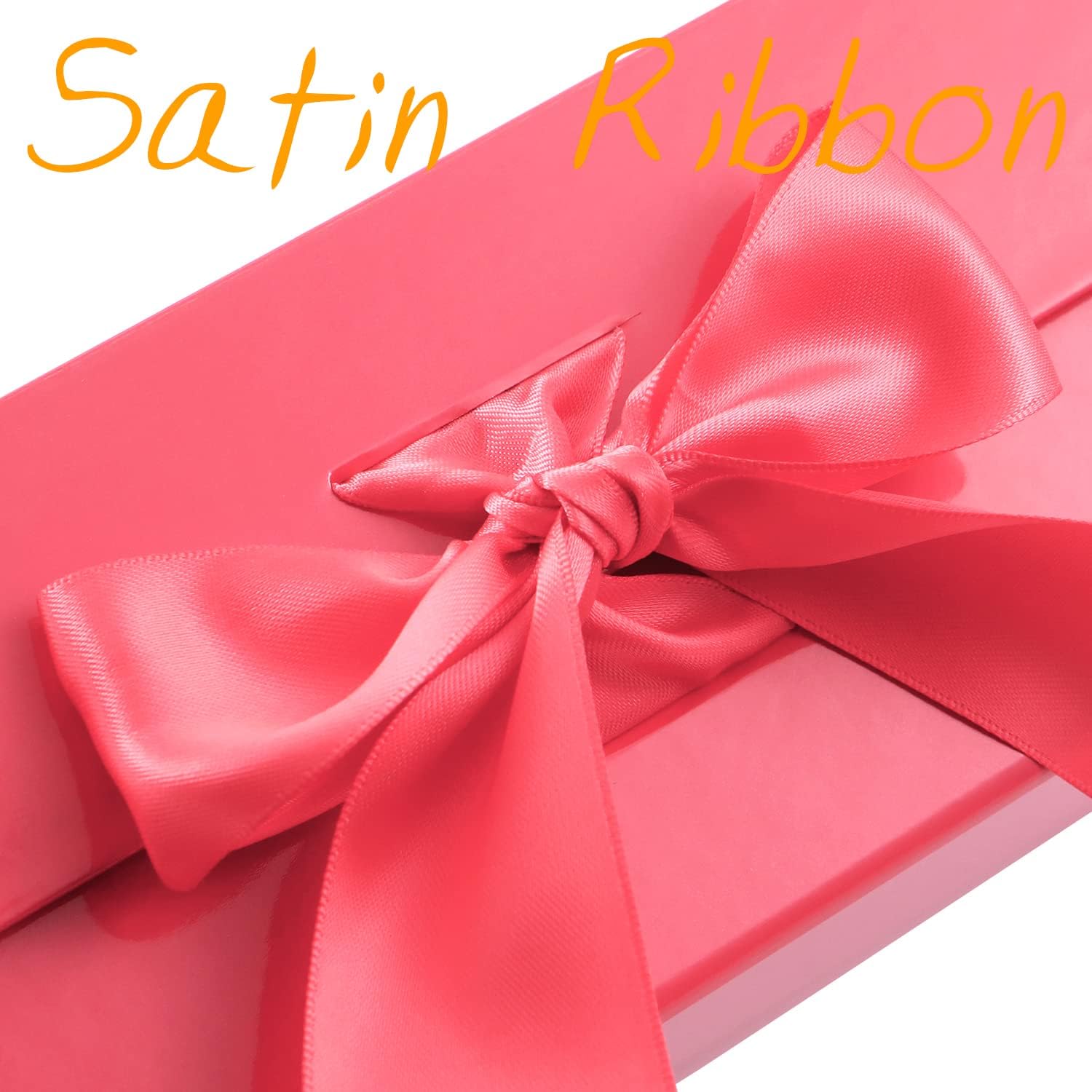 Caja de regalo grande con cinta de 13 x 9.7 x 3.4 pulgadas, caja de regalo roja con tapa, caja de propuesta de dama de honor, caja de regalo de lujo