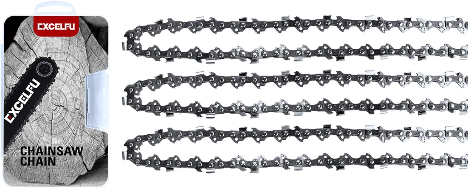 EXCELFU Paquete de 3 cadenas de motosierra de 14 pulgadas 38 LP .043 pulgadas, 50 eslabones de transmisión para Stihl