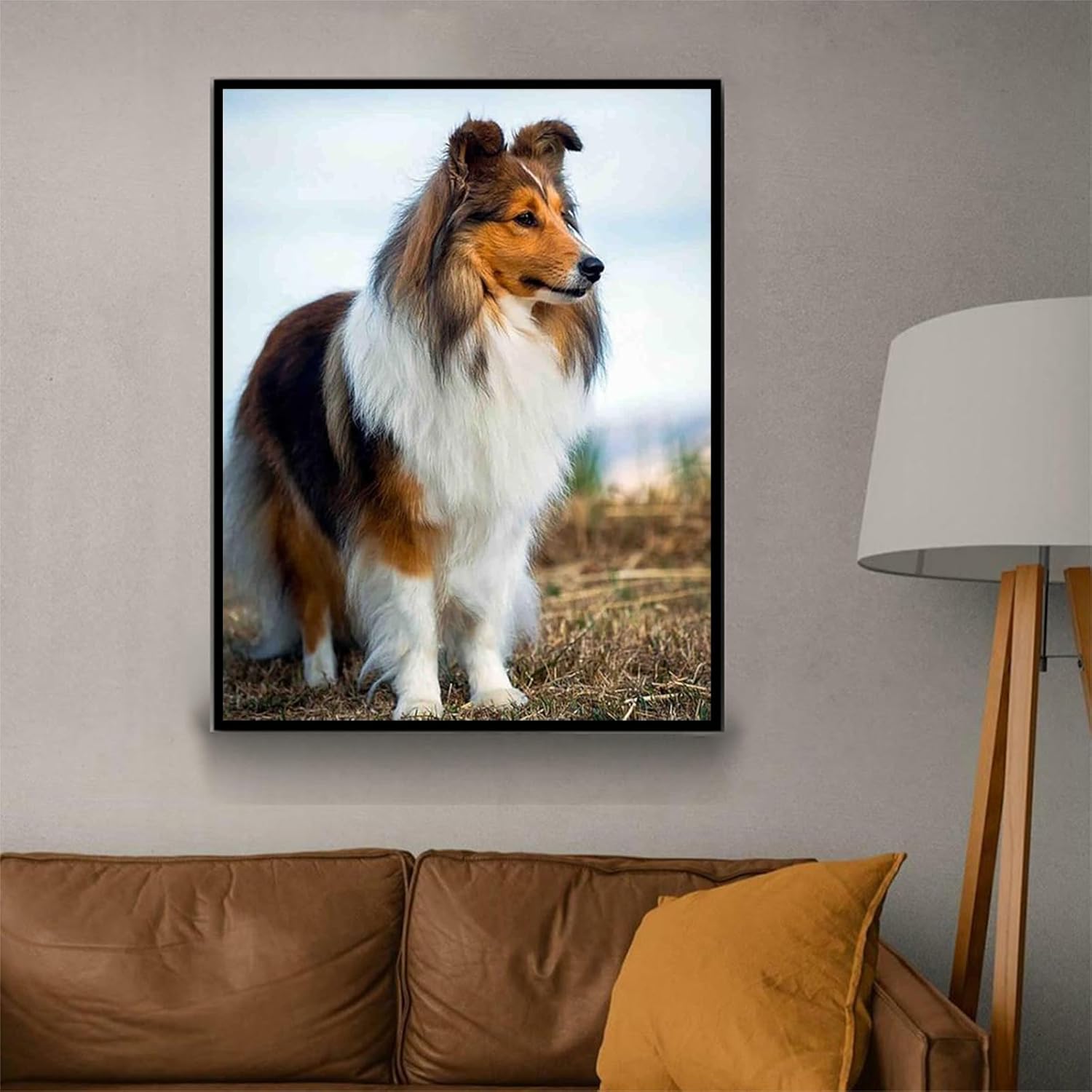 Kit de pintura de diamantes 5D para bricolaje, Sheltie Dog Adulto, redondo, diamantes de imitación, bordado, punto de cruz, arte, manualidades,