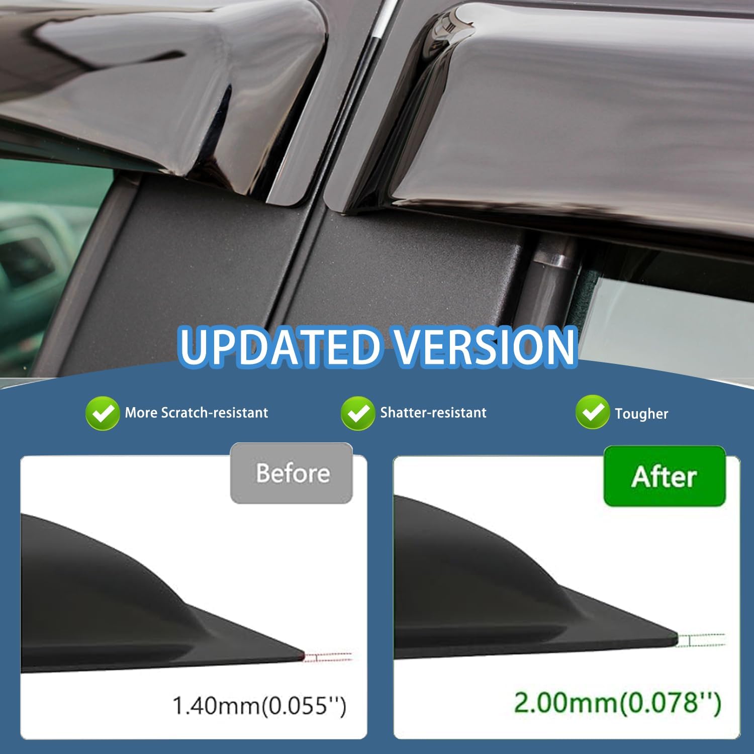4 protectores de lluvia para ventana, deflector de viento para Honda CR-V (CRV) SUV 2017-2022, pantalla de ventilación de montaje exterior delantera