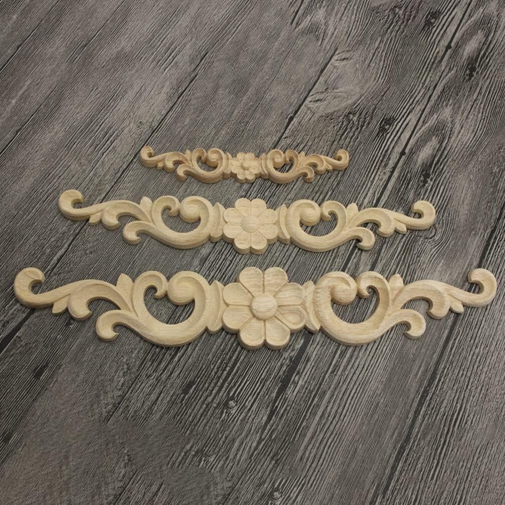 Healifty 2 piezas de ménsulas para encimeras de puerta, apliques de madera para decoración de madera, incrustaciones de madera, marco de esquina,