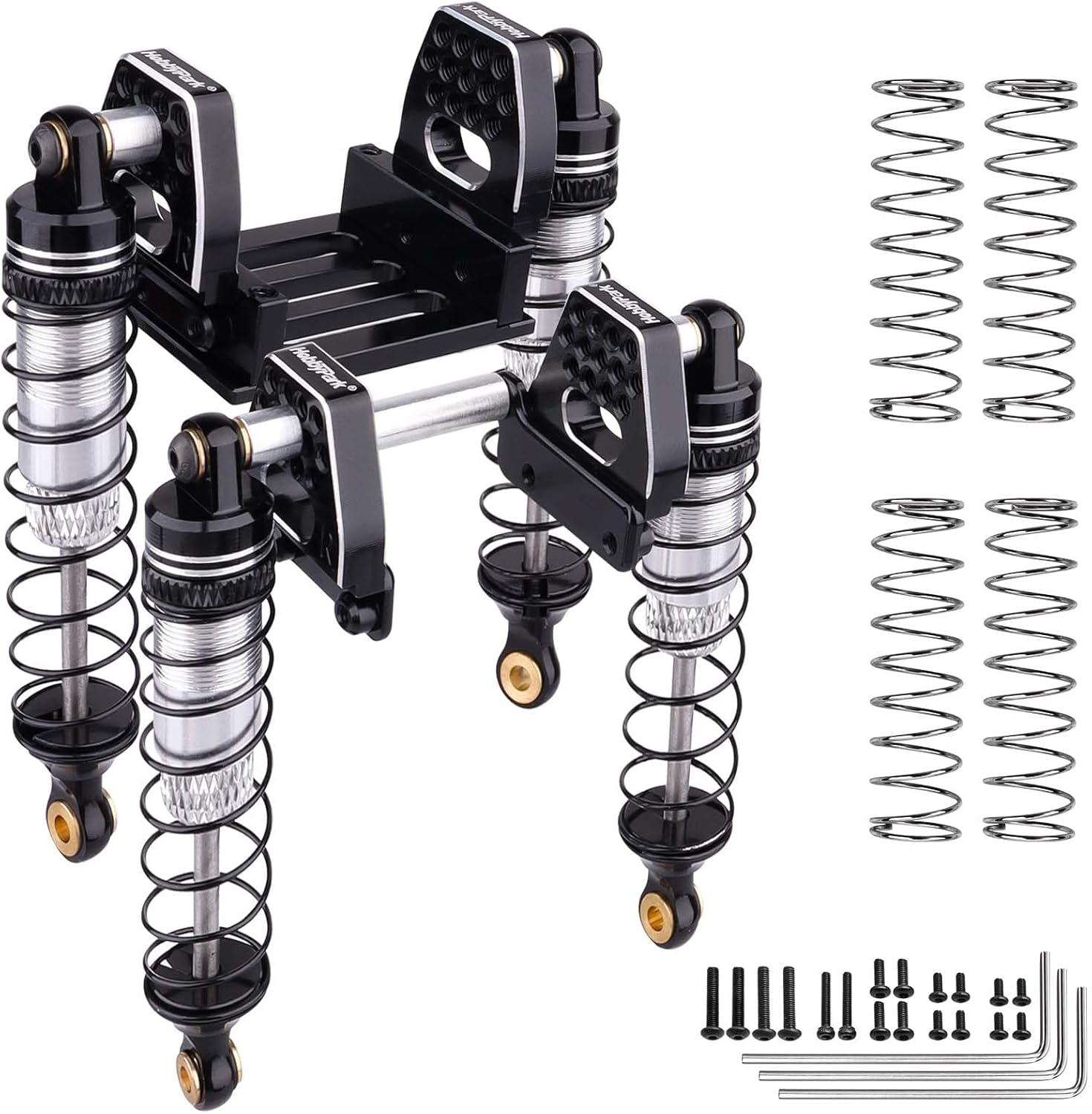 HobbyPark Amortiguadores de aluminio de 2.323 in para TRX4M 118 Crawler Amortiguador Actualización con soportes de choque ajustables Torres de