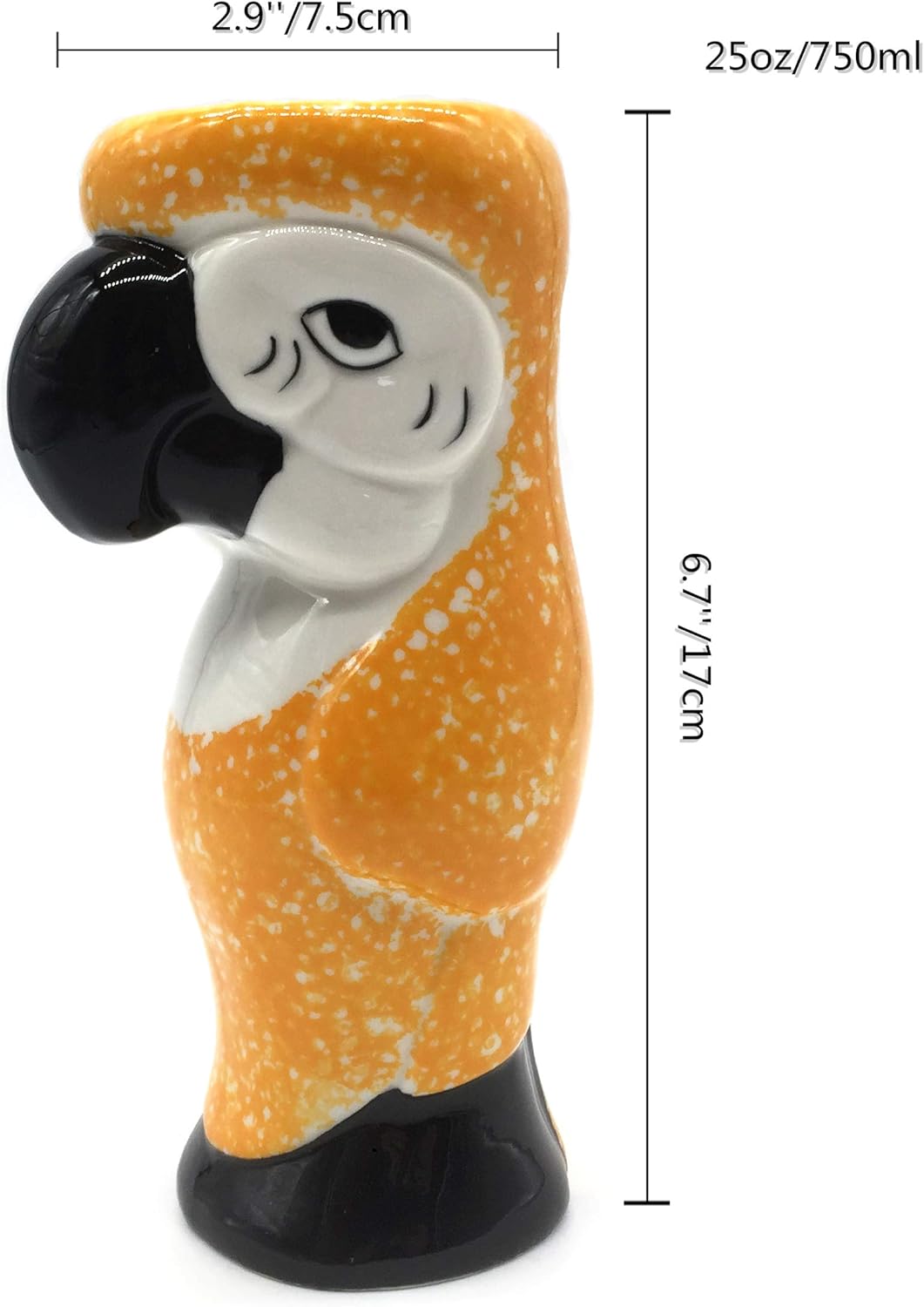 KIURENGT – Tazas Tiki – Taza de loro Tiki, 20 onzas, taza de cóctel para Mai Tai, ponche, piña colada y bebidas tropicales de bar