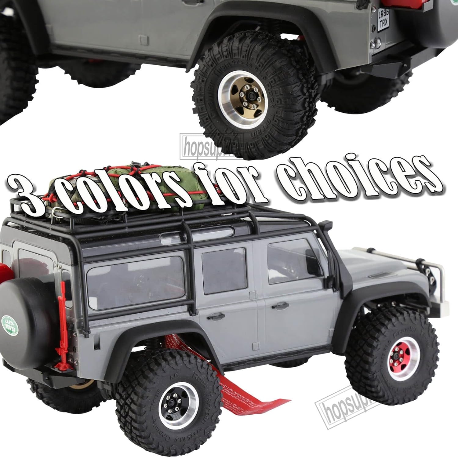 Neumáticos de aluminio Beadlock RC de 1.0 pulgadas para camiones RC 118 124 TRX4M, SCX24, FCX24 RC Crawler, ruedas RC Hops Up (4 piezas doradas)
