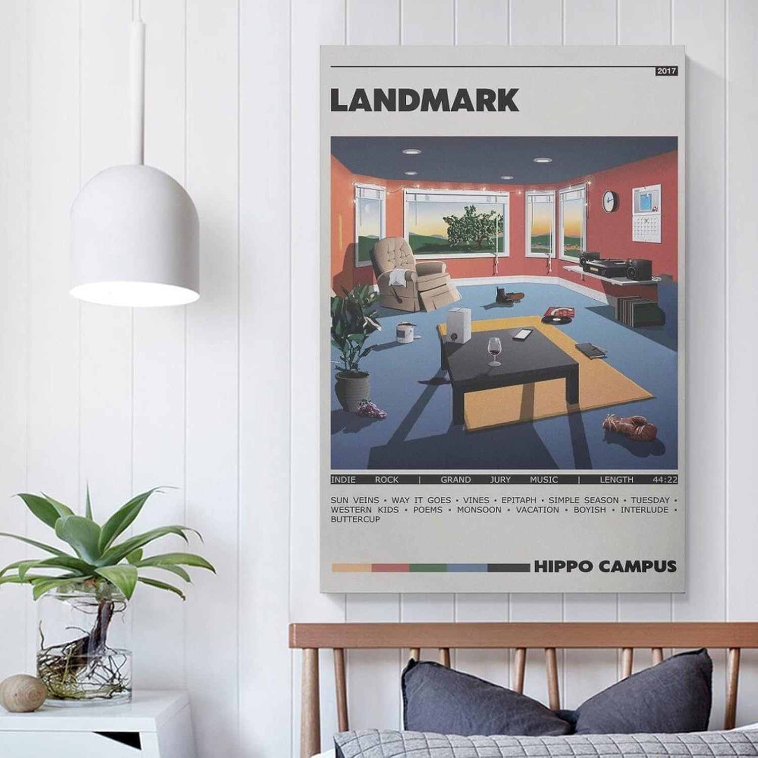 Póster de lienzo de hipopótamo campus, decoración de dormitorio, paisaje, oficina, regalo de cumpleaños de San Valentín, estilo sin marco, 12 x 18