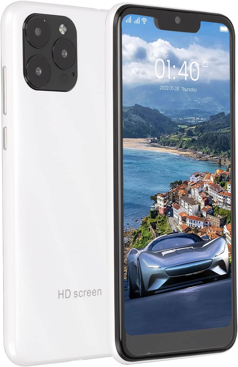 Zyyini Teléfono celular desbloqueado IP13 Pro Max, pantalla HD de 6.1 pulgadas, 32 GB, tarjeta SIM dual, teléfono inteligente de fábrica con