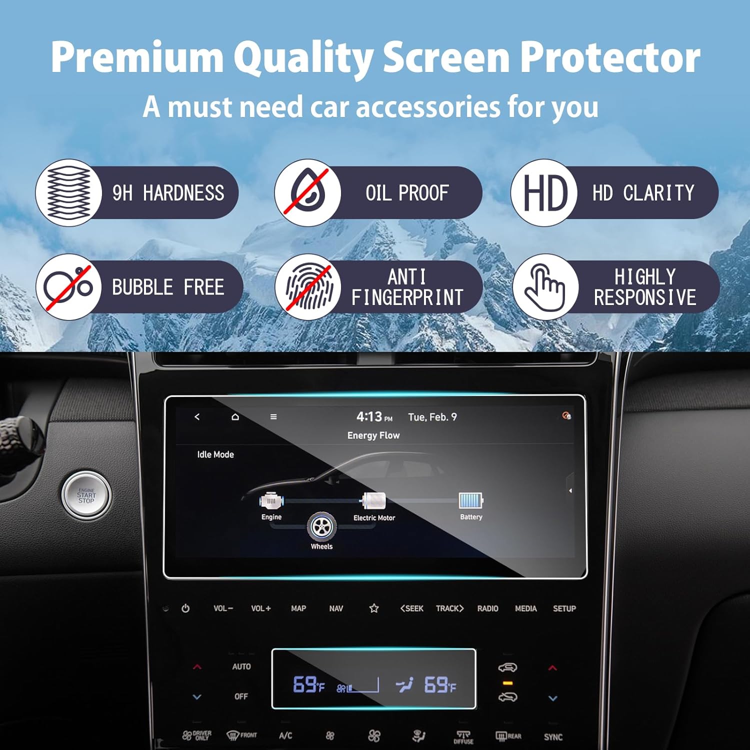 ZCLINKO Protector de pantalla para Hyundai Tucson 2022 2023 2024 (LimitedN LineSELXRT) 10.25 pulgadas 2024 Tucson Accesorios Protector de pantalla
