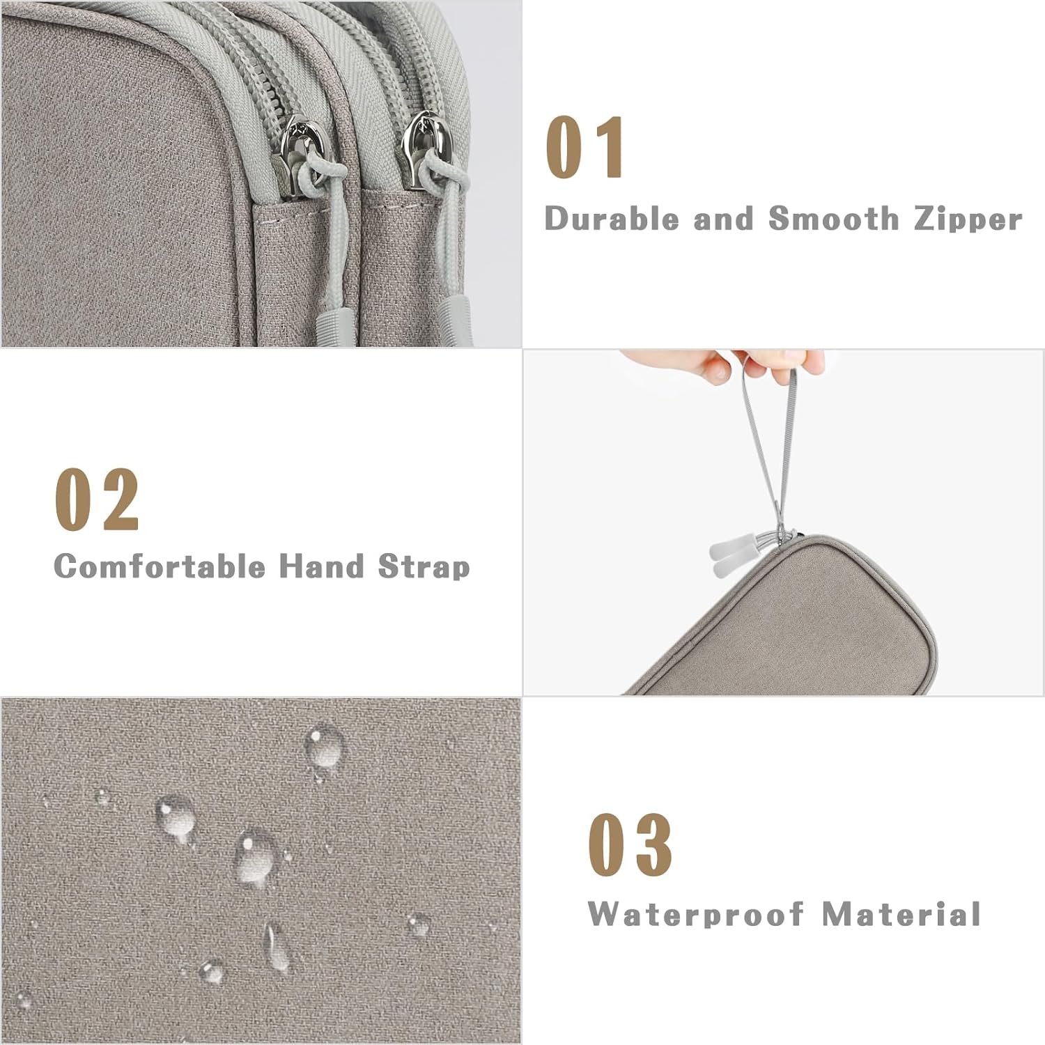 FYY Organizador electrónico, organizador de cables de viaje, bolsa de transporte para accesorios electrónicos, portátil, impermeable, doble capa,