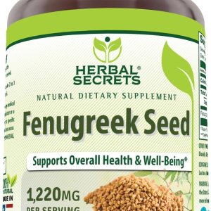 Herbal Secrets Suplemento de semillas de fenogreco de 1,220 mg  180 cápsulas vegetales  Sin OMG  Sin gluten  Fabricado en Estados Unidos Herbal Secrets Suplemento de semillas de fenogreco de 1,220 mg  180 cápsulas vegetales  Sin OMG  Sin gluten  Fabricado en Estados Unidos