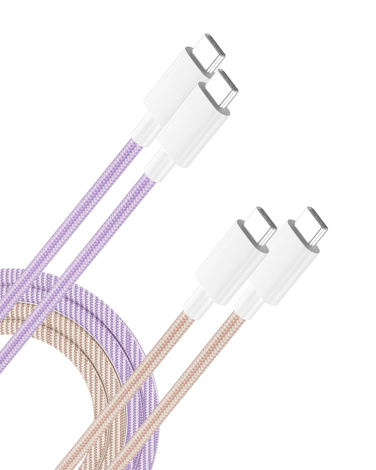 Paquete de 2 cables USB C a USB C de 100 W – Cable de carga rápida para iPhone 15 Pro MaxPlus Samsung S23 iPad Pro iPad AirMini MacBook ProAir