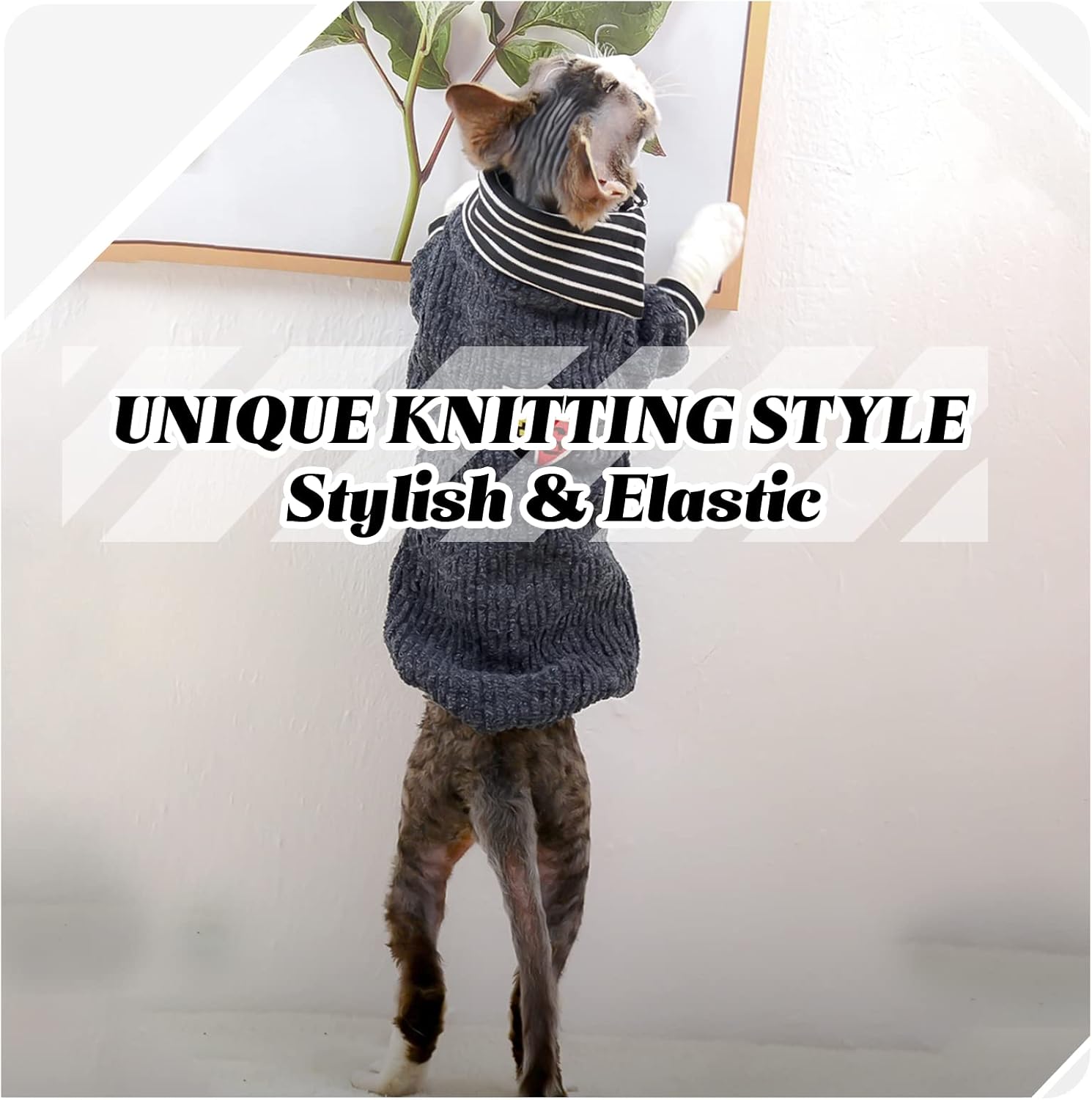 Bonaweite Sphynx – Suéter de gato sin pelo, cuello alto, ropa para gatos, ropa de gatito, de punto suave, ropa para gatos, ropa para mascotas,