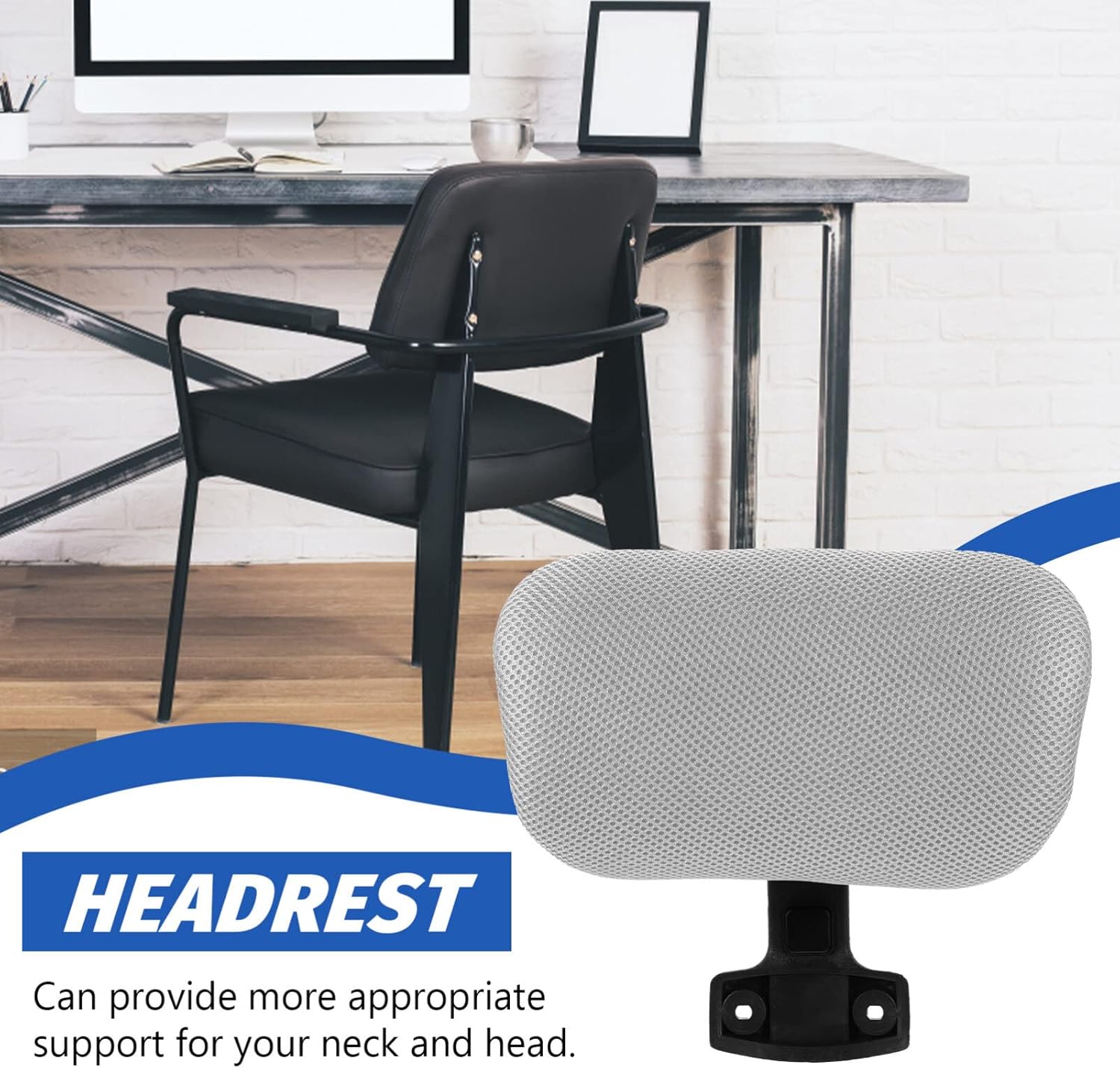 NUOBESTY Silla de oficina, soporte para el cuello, reposacabezas y silla de oficina, de malla ajustable, soporte universal para silla de oficina