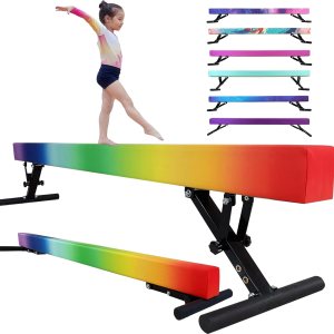 Viga de equilibrio ajustable para niños, haz de gimnasia de 8 pies, haz de piso alto e inferior para centro de gimnasia, equipo de gimnasia para Viga de equilibrio ajustable para niños, haz de gimnasia de 8 pies, haz de piso alto e inferior para centro de gimnasia, equipo de gimnasia para