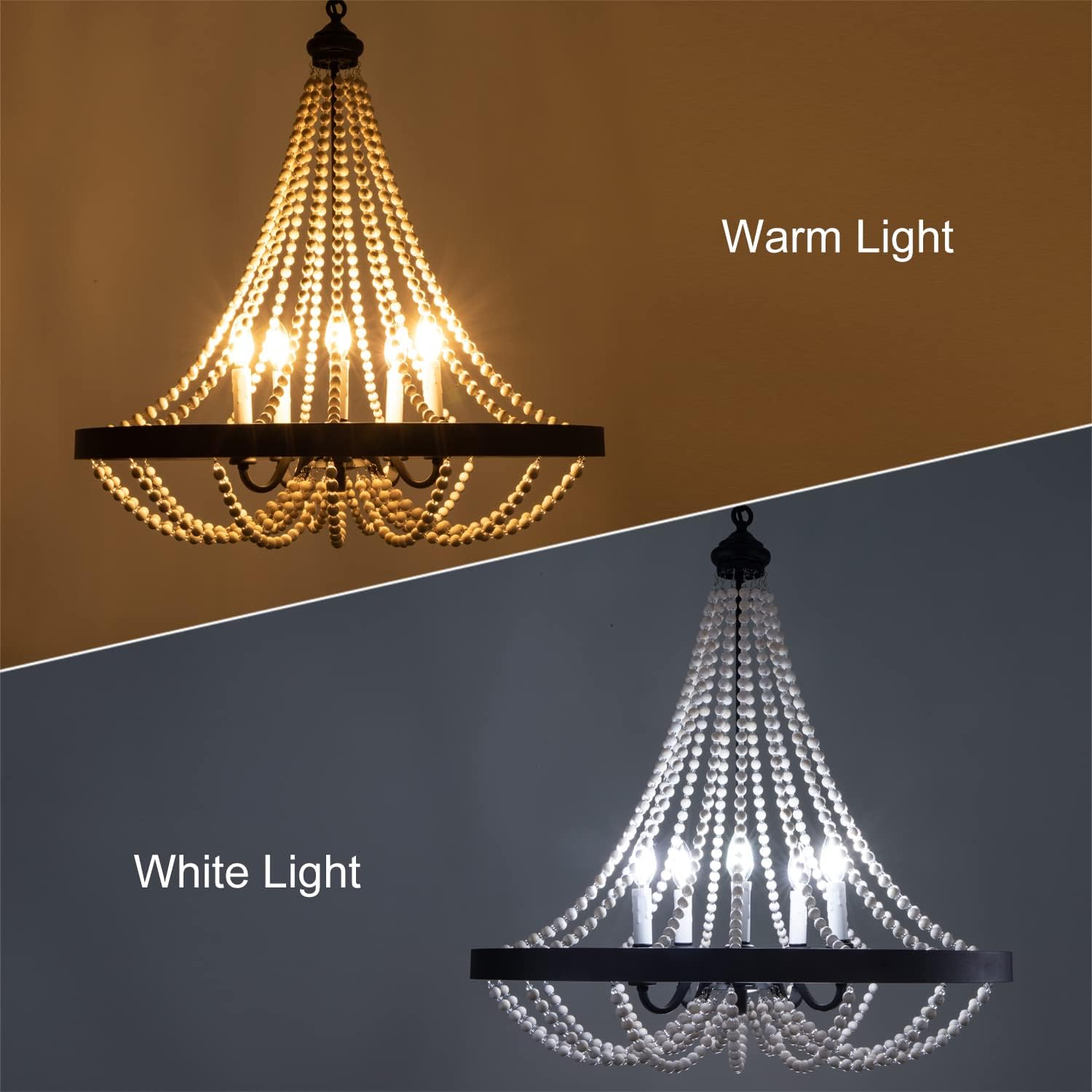 Tochic Candelabro de cuentas, lámpara de 30 pulgadas de color negro para entrada, lámpara de cristal del imperio francés para sala de estar,