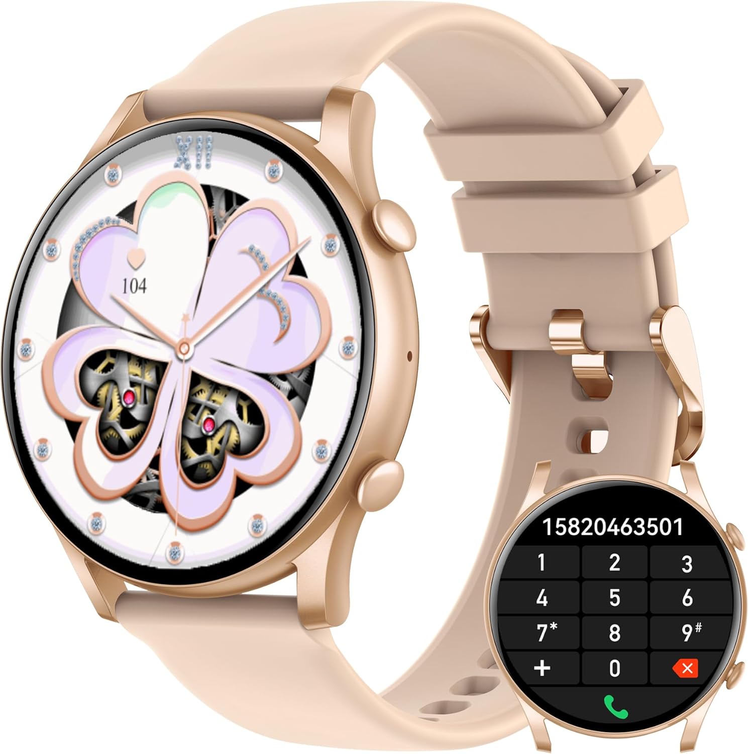 EIGIIS Relojes inteligentes para hombres y mujeres, pantalla grande de 1.43 pulgadas, AMOLED siempre encendido, monitor de actividad física con