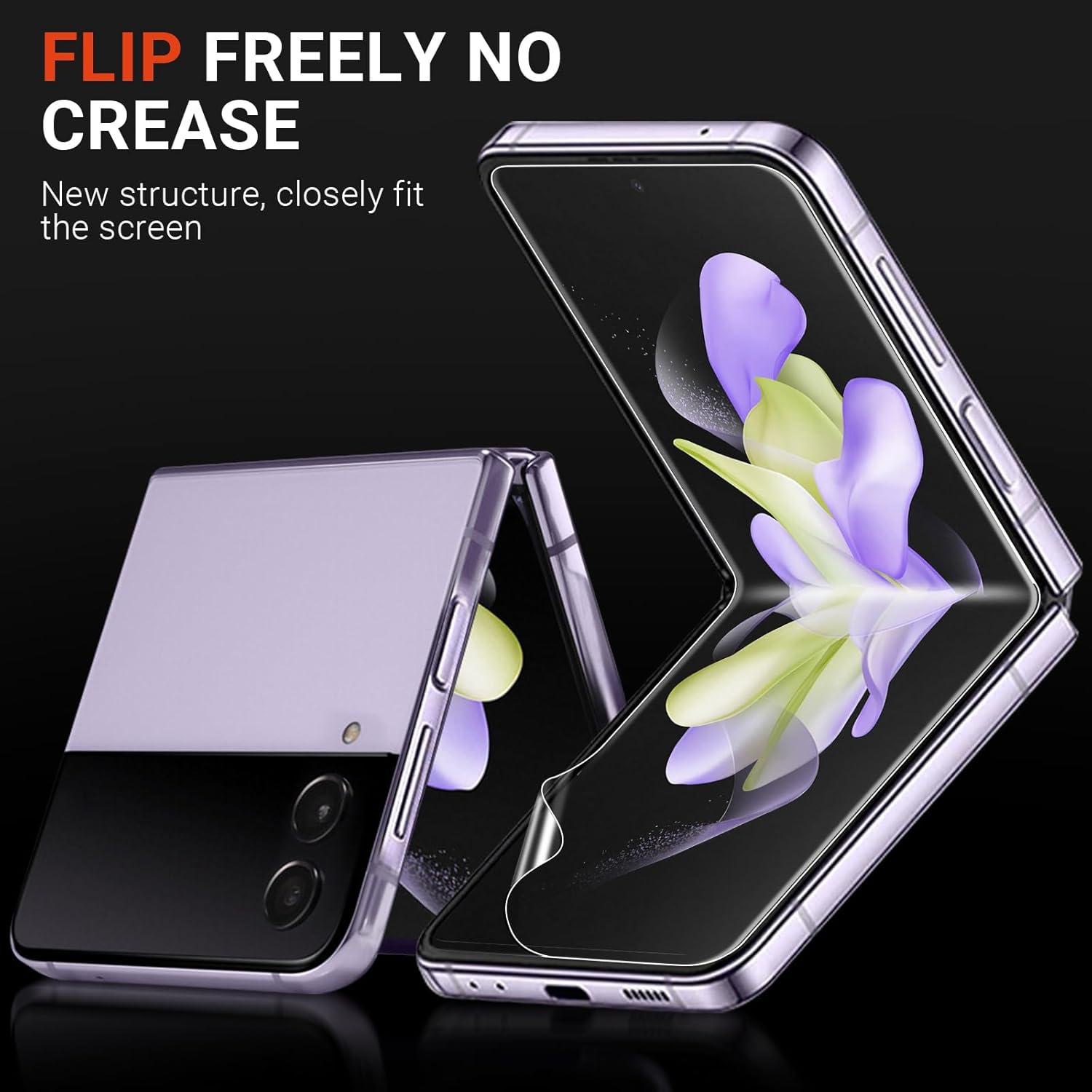 Paquete de 3 protectores de pantalla para Samsung Galaxy Z Flip 5, TPU suave de alta calidad, compatible con fundas, fácil instalación, alta