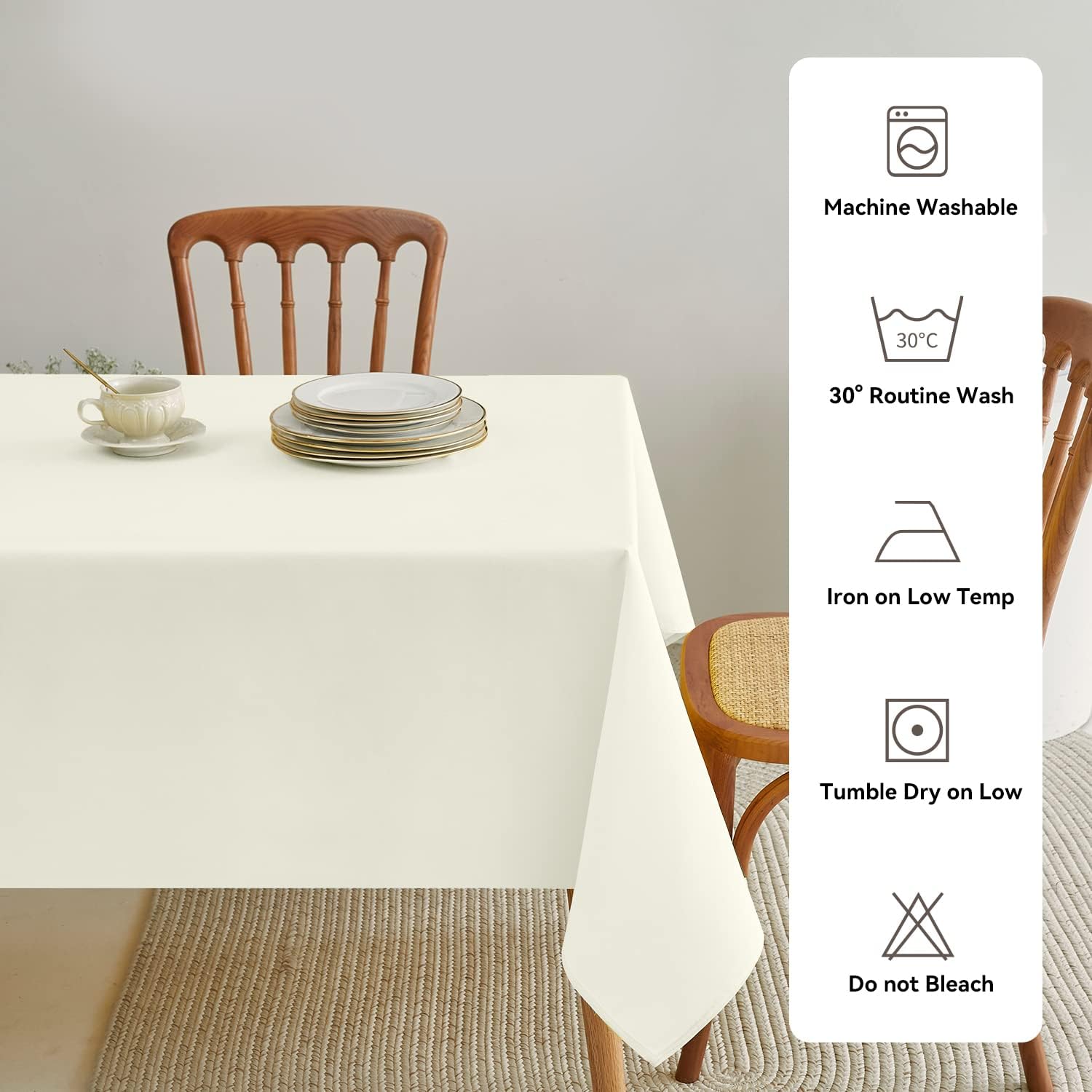 Romanstile Mantel rectangular  Mantel de poliéster lavable impermeable y resistente a las arrugas, para cocina, comedor, fiesta, boda, uso en