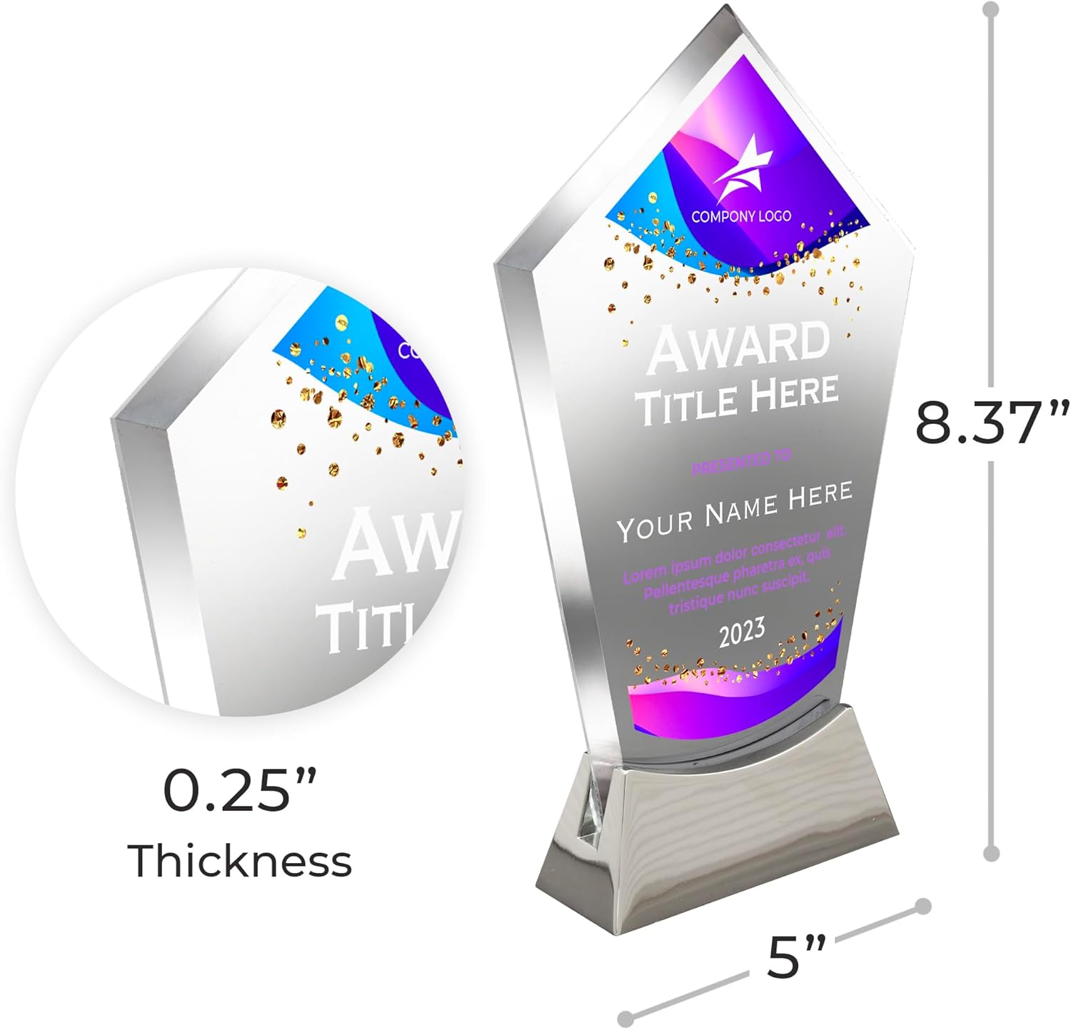 Basic Fundamentals Placa de vidrio personalizada de 8 12 pulgadas, placa como premios y trofeos, placas para empleados de jubilación del mes regalos