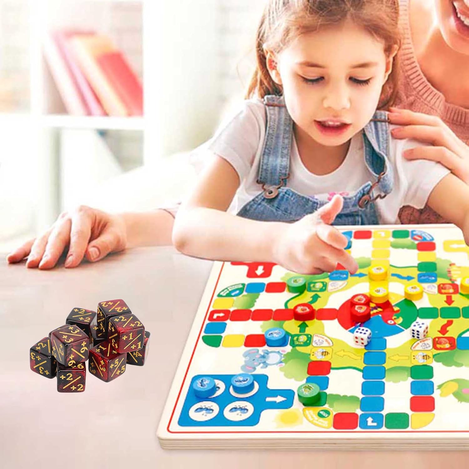 Juego de dados de 10 piezas de 6 caras, juego de dados de juego de rompecabezas de matemáticas de dos colores, accesorios de juego, para enseñanza