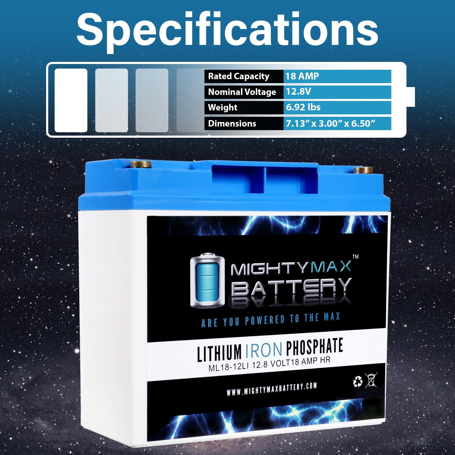 Batería de repuesto de litio de 12V 18AH para XPower Source 1500