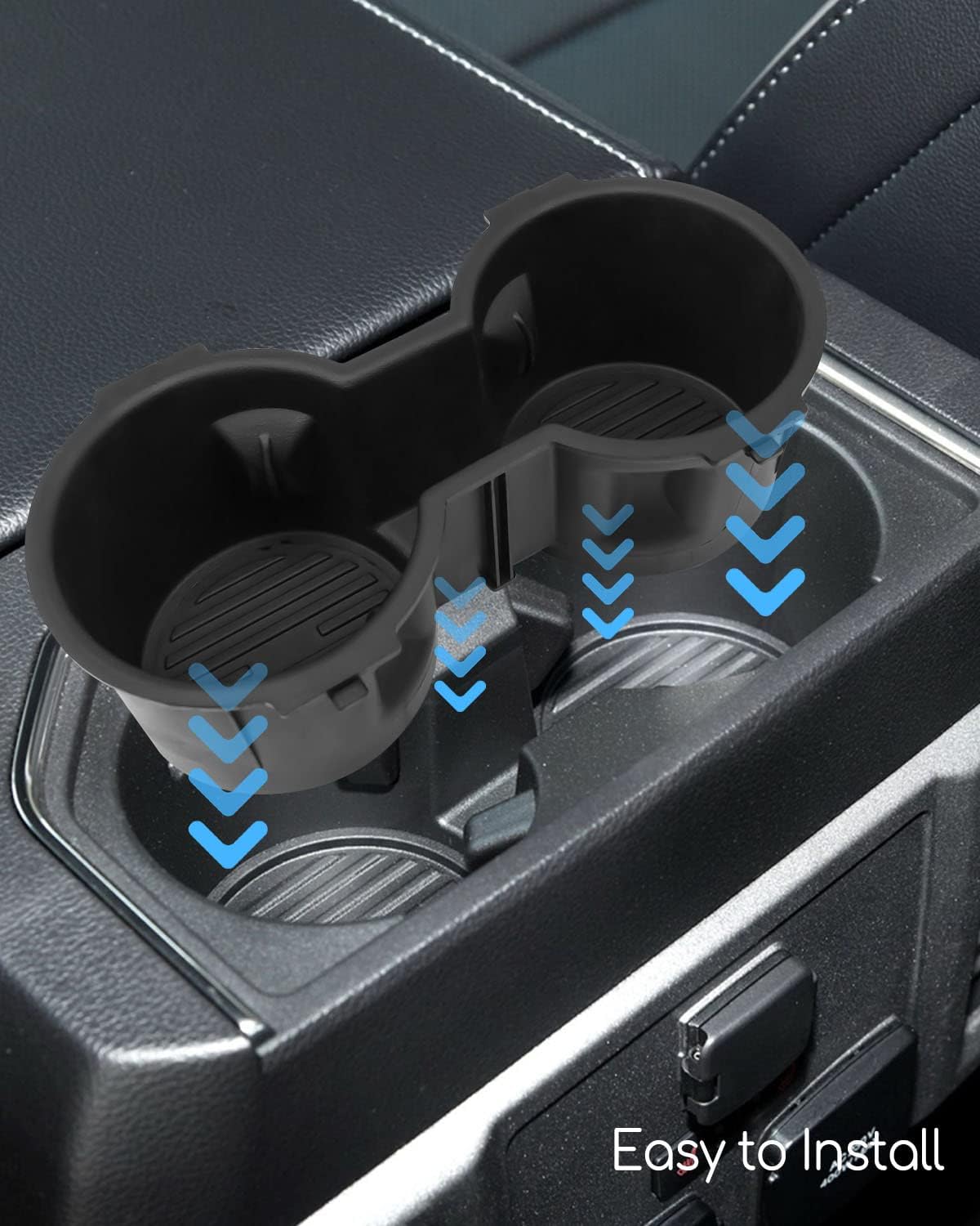 Inserto de portavasos para Ford F-150 F-250 F-350 Super Duty 2016-2019 Reemplazar FL3Z-1513562-AD, divisor de portavasos de consola central