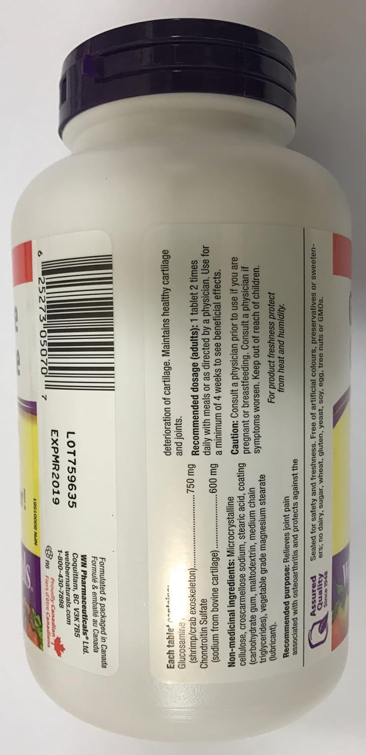 Webber Natural Glucosamina & Condroitina, 750600 mg, 150 pestañas