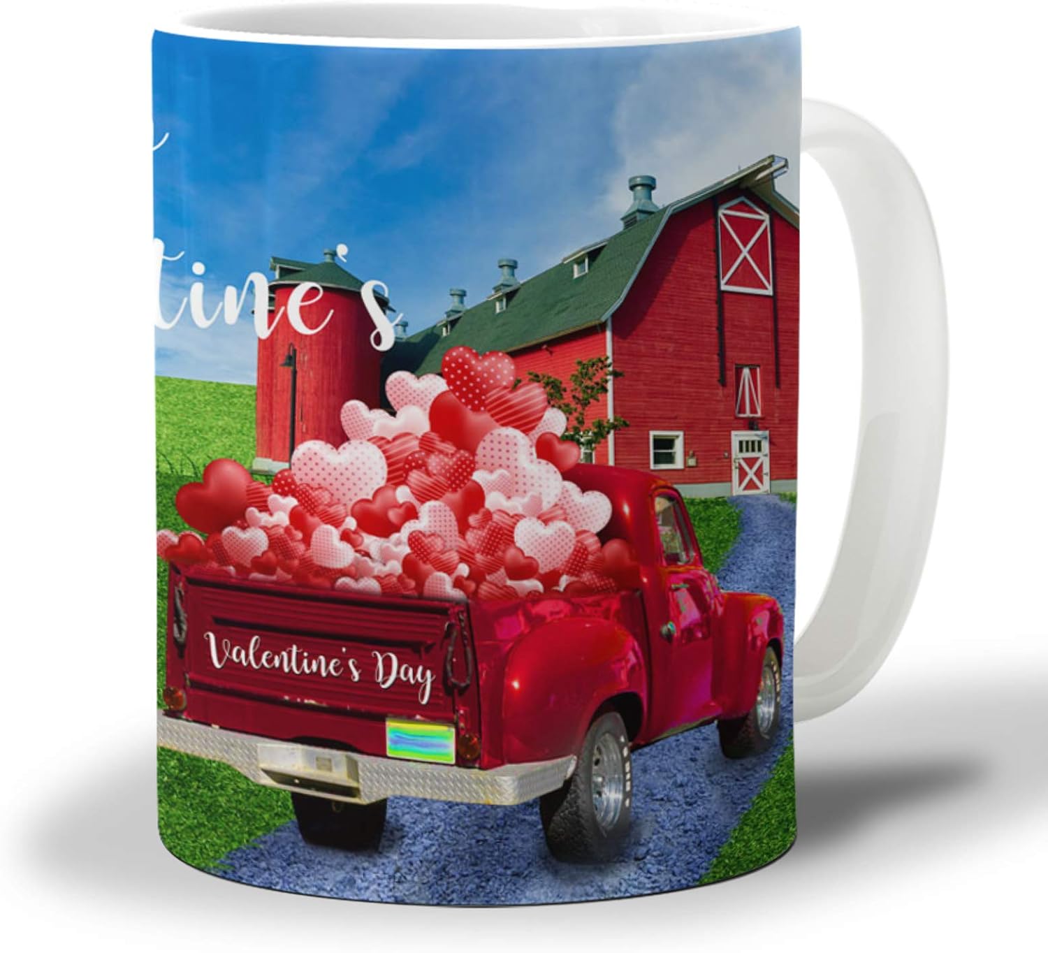 Taza de cerámica de 12 onzas para caféaguaté, taza de porcelana con amor a la granja e idea de regalo para el día de San Valentín, Acción de