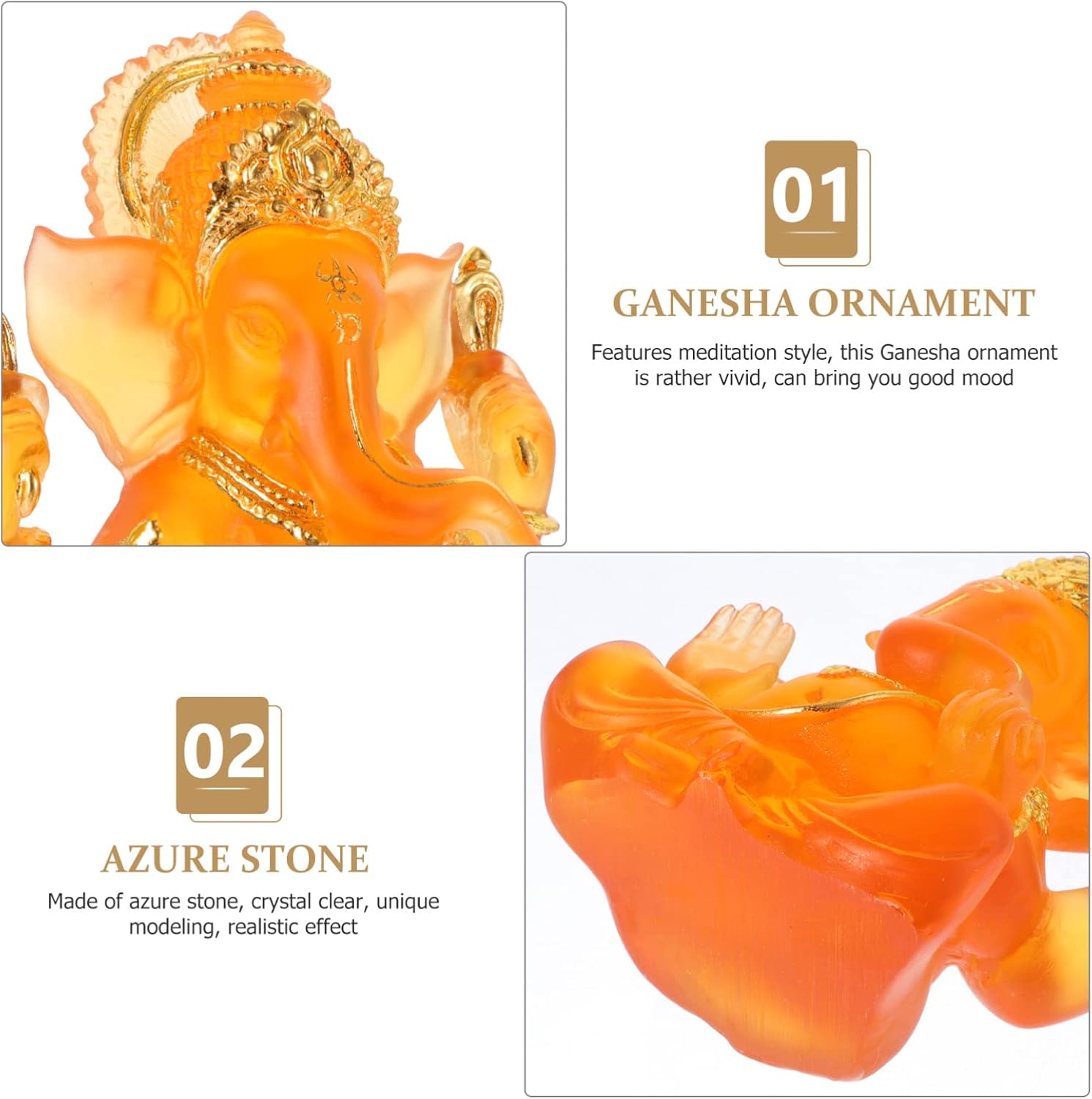 FOMIYES Decoración para el hogar, estatua de Ganesha, estatua de bendición hindú, Dios, Señor, Ganapati, ídolo, Feng Shui, elefante, escultura de