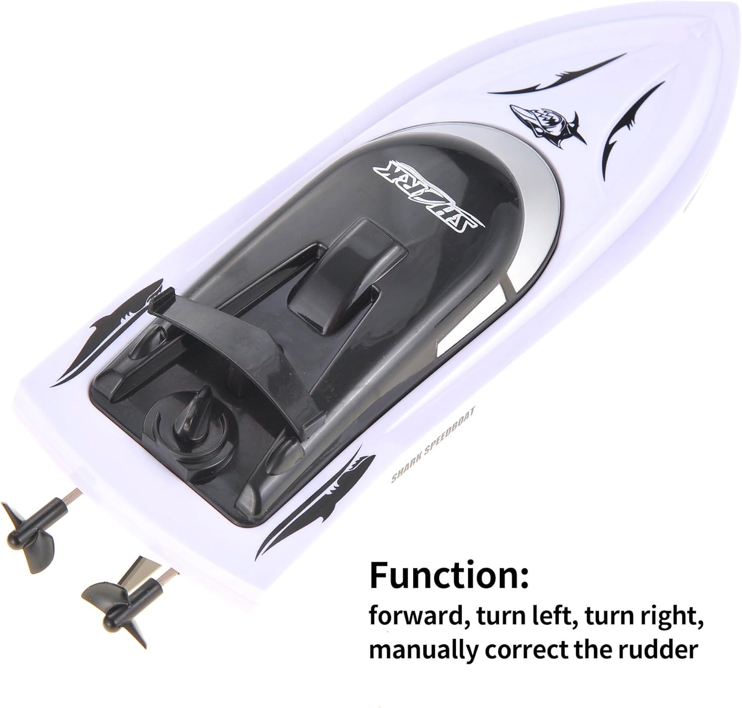 PowerTRC Barco de velocidad de tiburón con control remoto de 2.4 GHz para piscinas y lagos  Viene con batería recargable