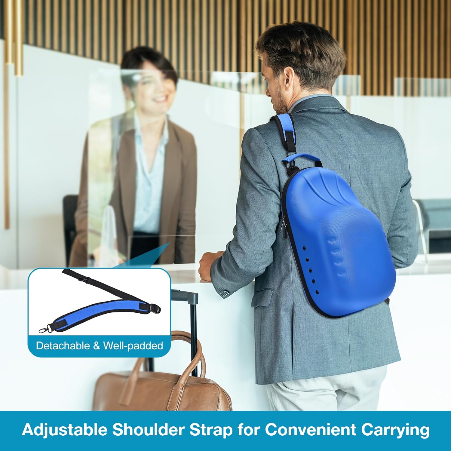 ProCase Estuche rígido de viaje para sombreros, bolsa de almacenamiento para 7-8 gorras de béisbol, organizador de sombreros con correa ajustable
