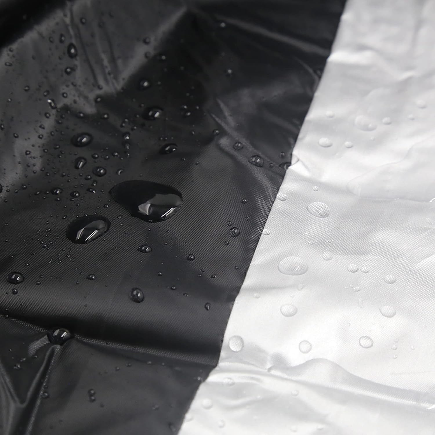 X AUTOHAUX Funda para motocicleta XL, color negro, plateado, impermeable, para exteriores, protector de polvo y lluvia