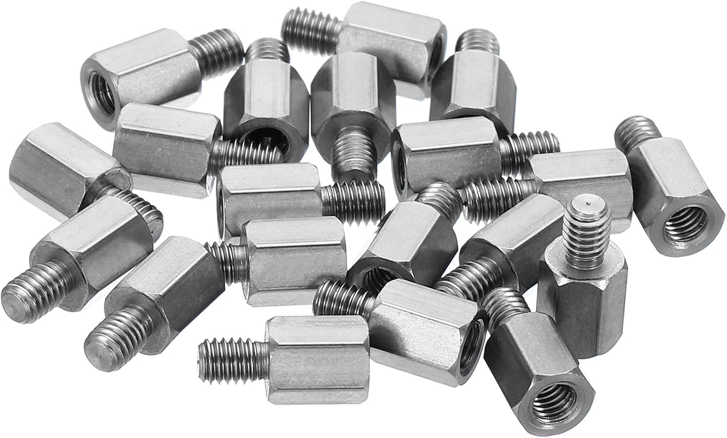 PATIKIL M3x6mm+0.157 in – Separador hexagonal macho-hembra, paquete de 20 tornillos de separación de PCB de acero inoxidable para placas base, cajas