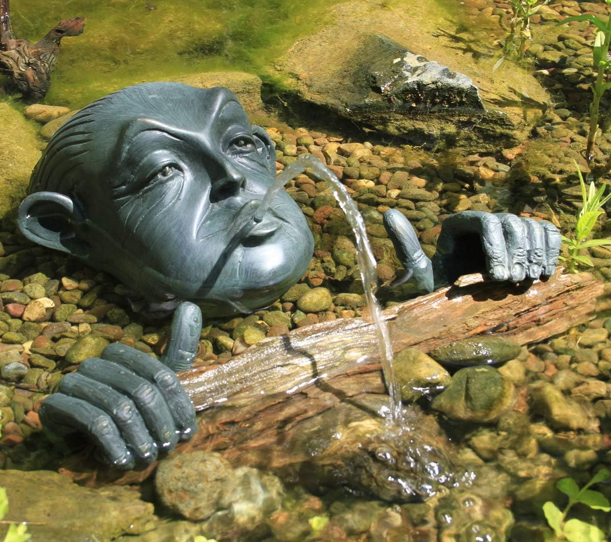 Aquascape 78315 Cara y Manos Estanque y Fuente de Agua Jardín, Pátina