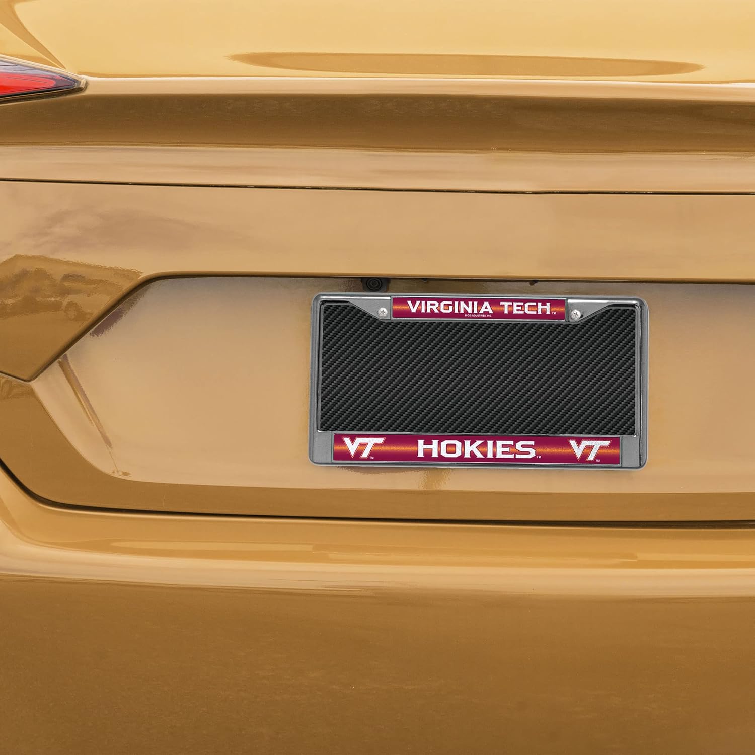 Rico Industries NCAA Unisex-Adult Bling Chrome License Plate Frame with Glitter Accent